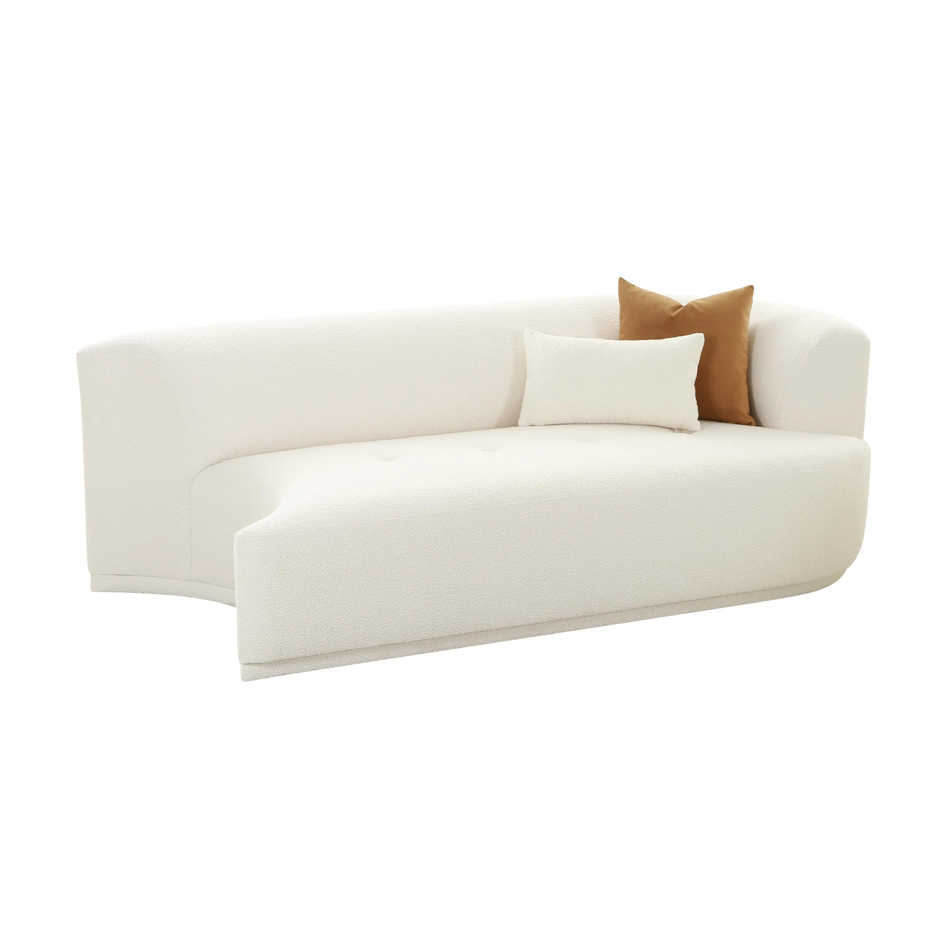 Fickle 82.5" Cream Performance Boucle Modular Loveseat - Image 7