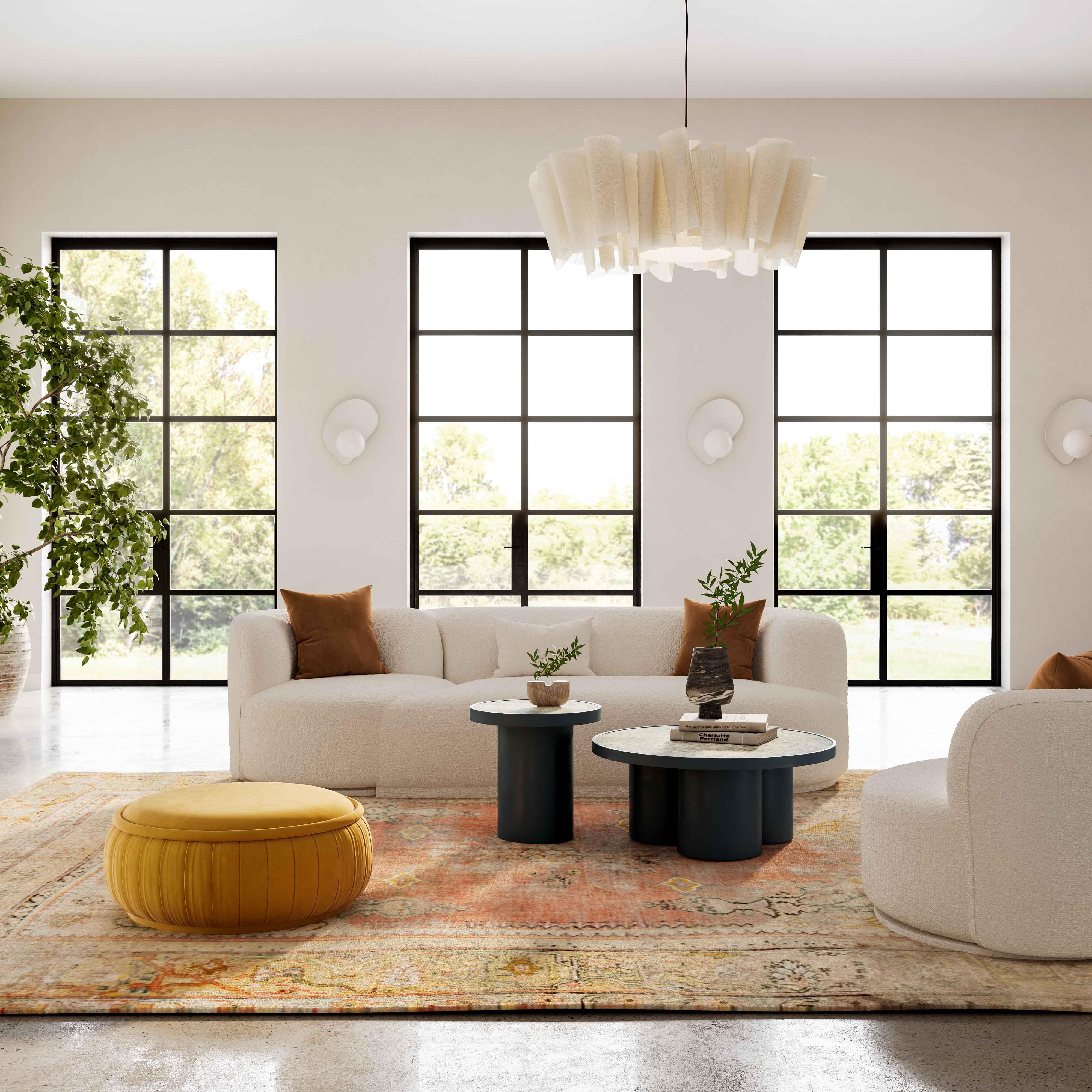 Fickle 82.5" Cream Performance Boucle Modular Loveseat - Image 8