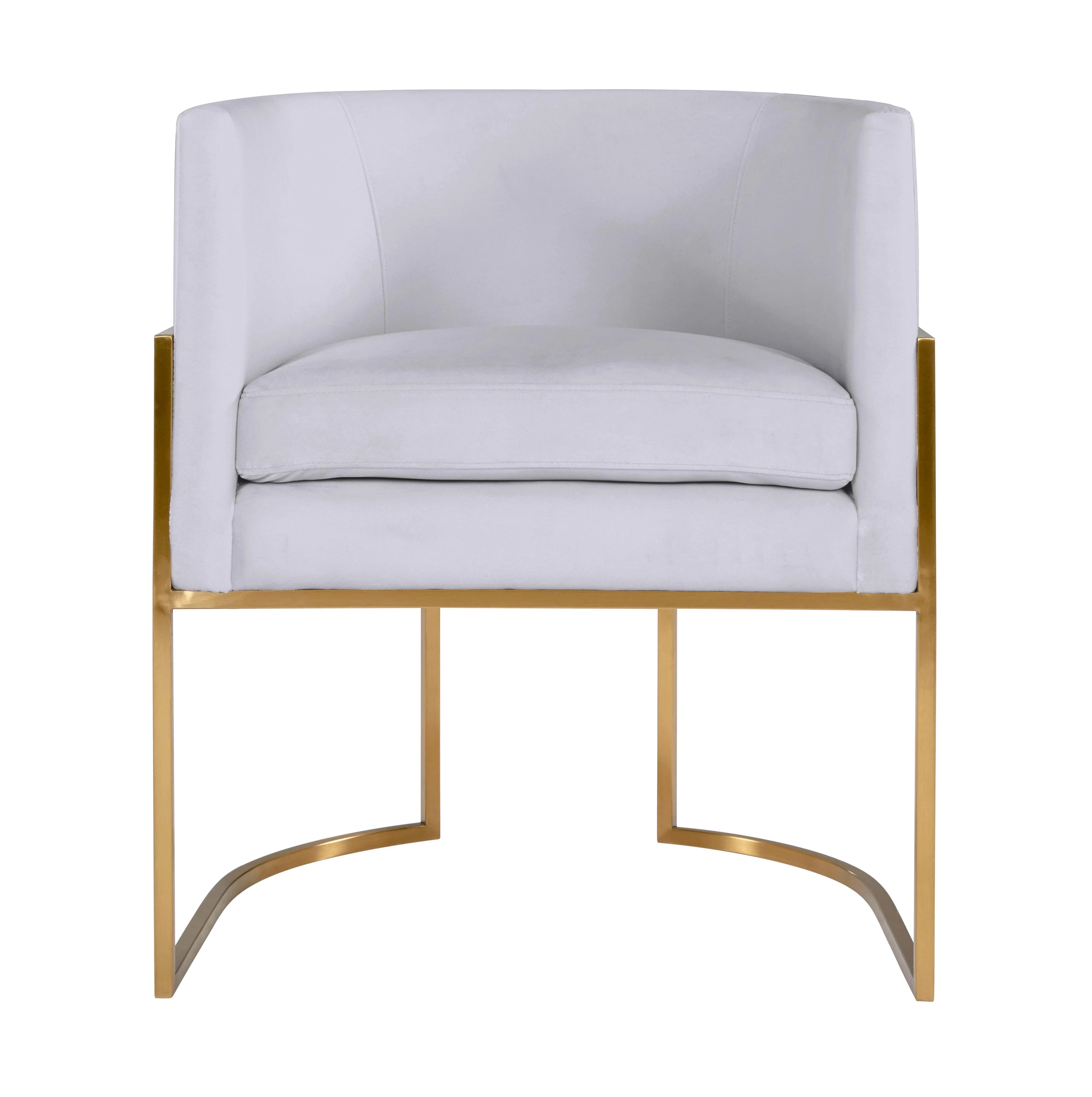 Giselle Performance Velvet Dining Chair with Gold Base - Image 3