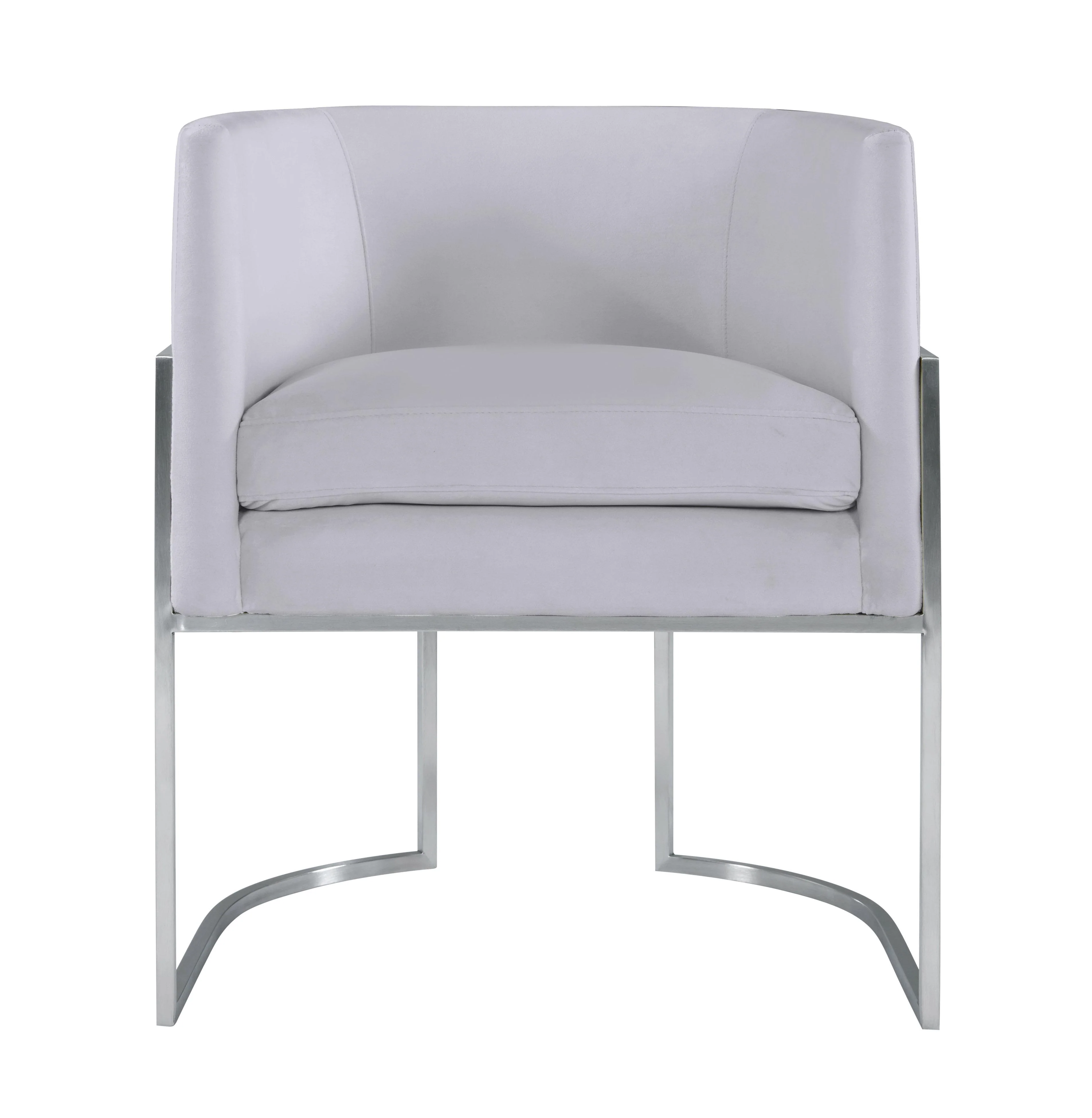 Giselle Performance Velvet Dining Chair with Silver Base - Image 3