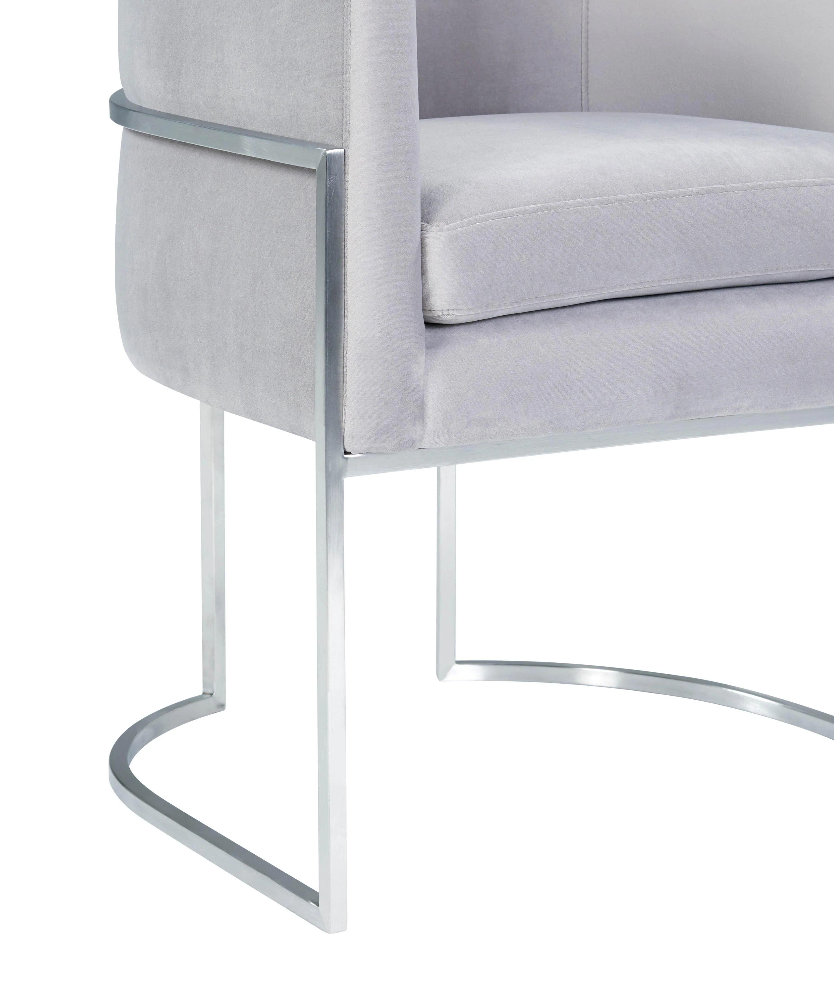 Giselle Performance Velvet Dining Chair with Silver Base - Image 5