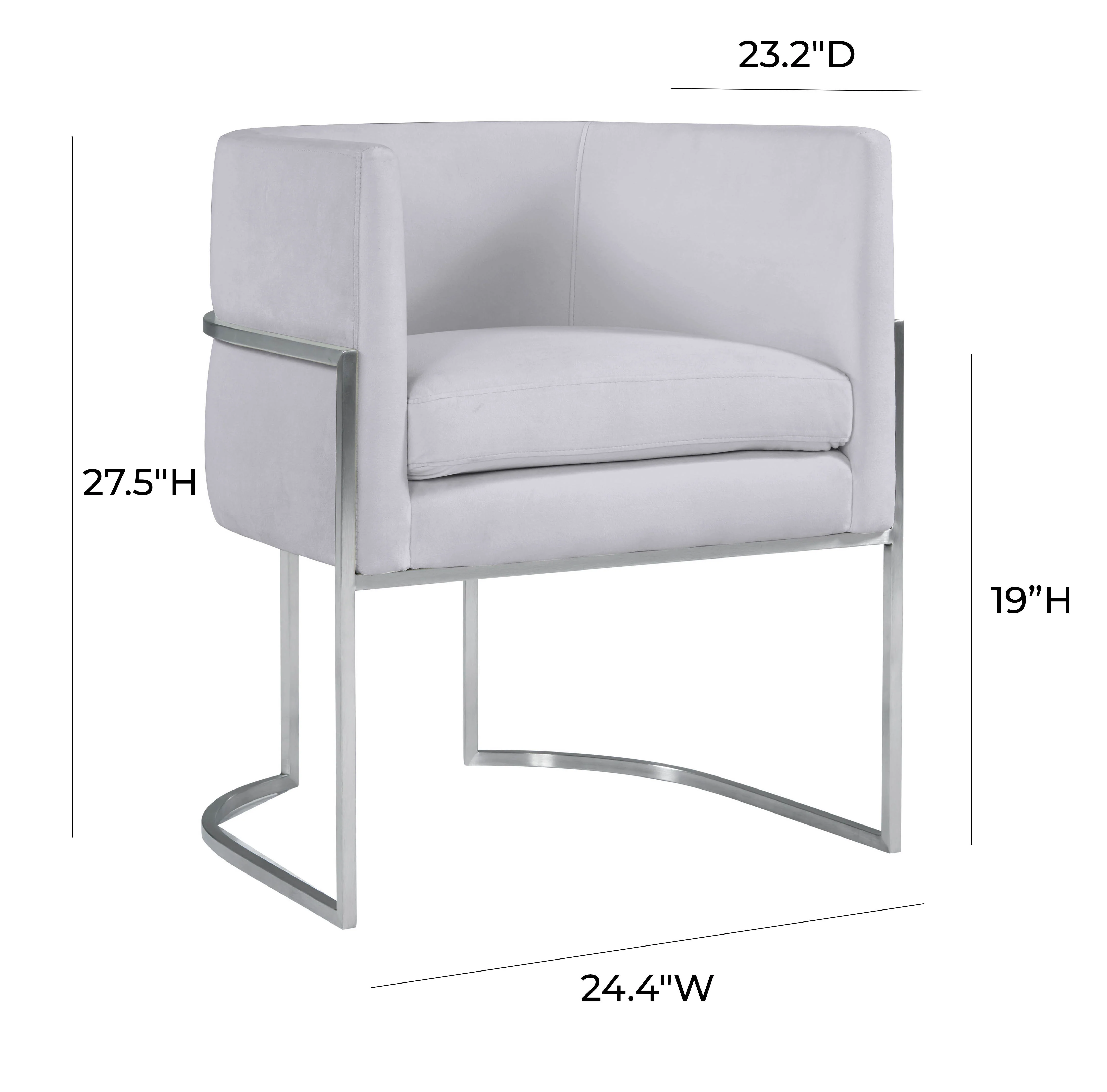 Giselle Performance Velvet Dining Chair with Silver Base - Image 6
