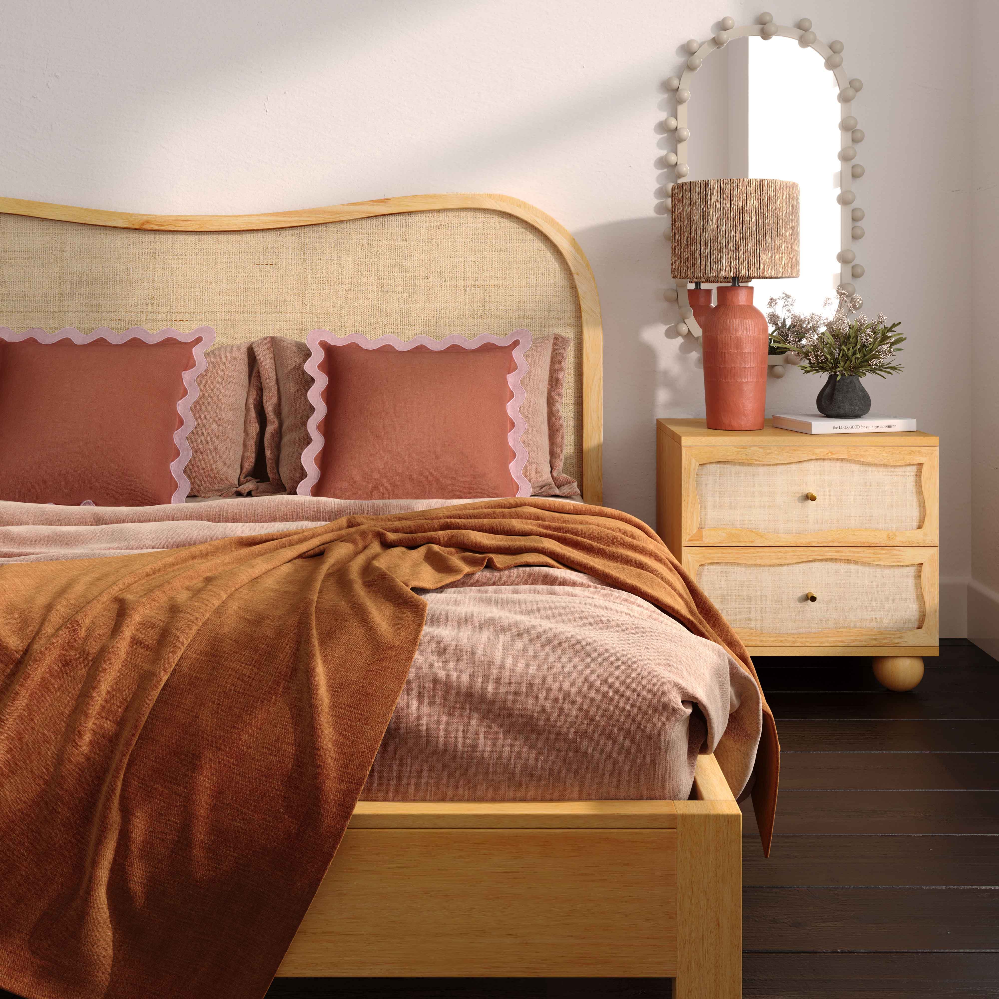 Grappa Natural Wood & Raffia Bed - Image 10