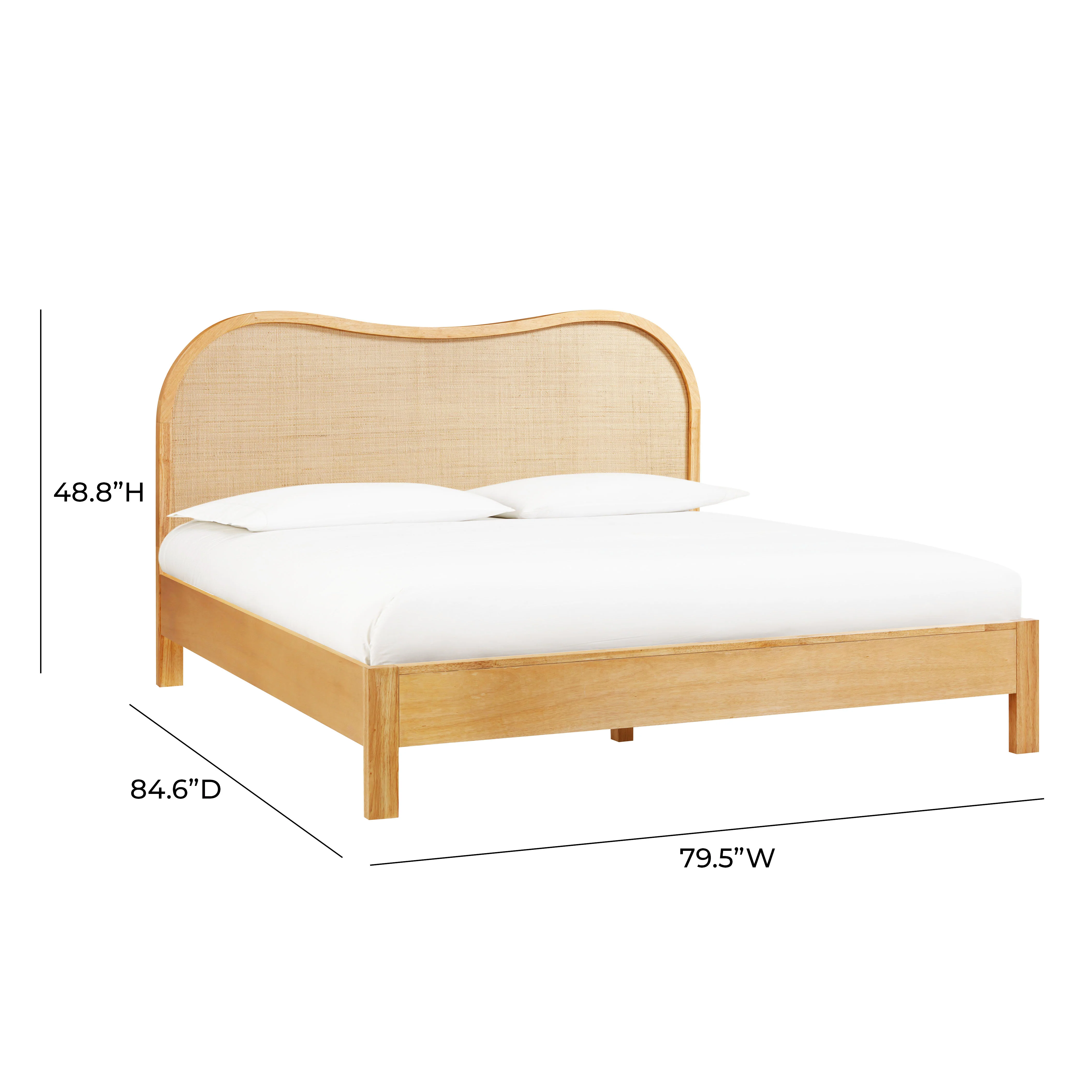 Grappa Natural Wood & Raffia Bed - Image 16
