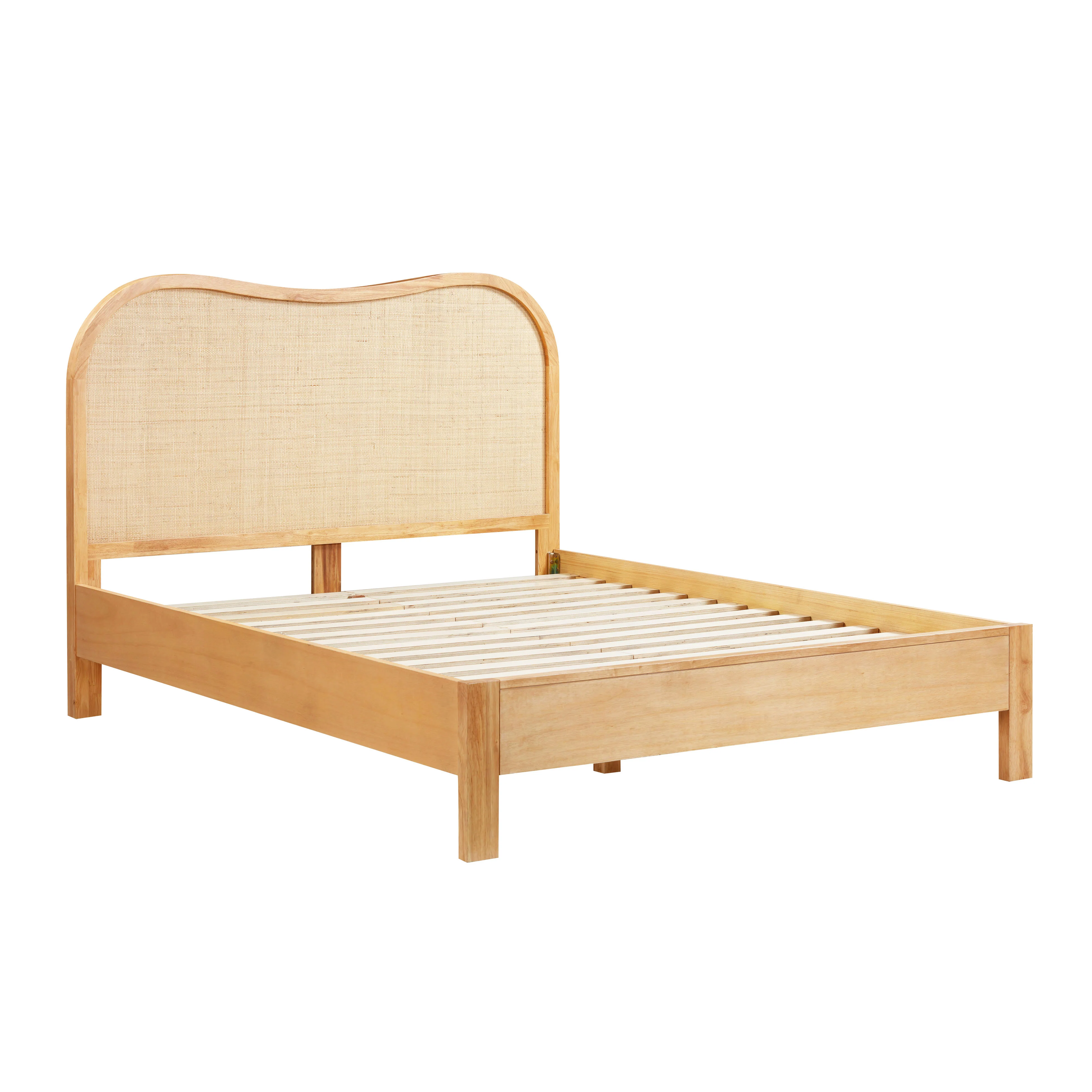 Grappa Natural Wood & Raffia Bed - Image 7