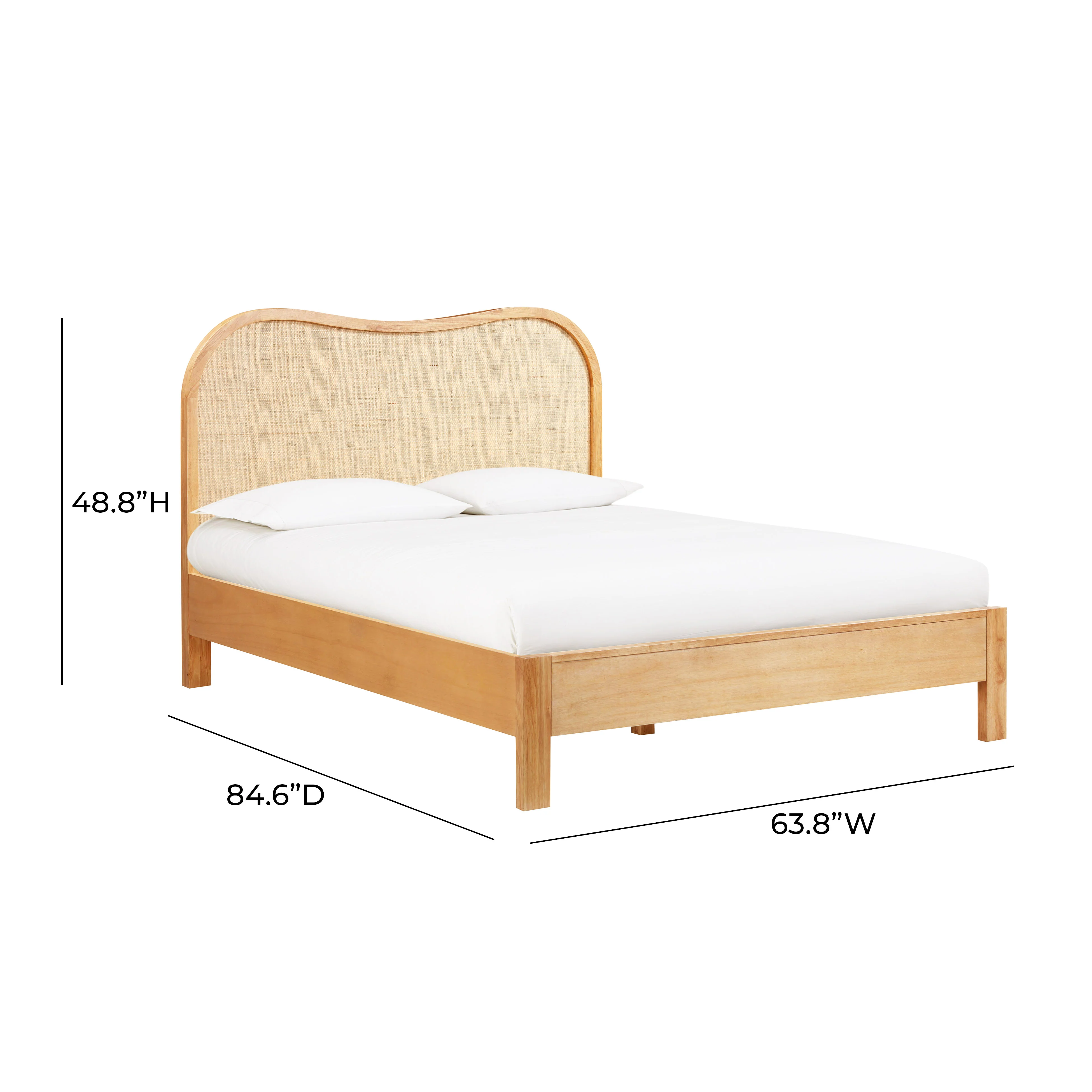 Grappa Natural Wood & Raffia Bed - Image 8