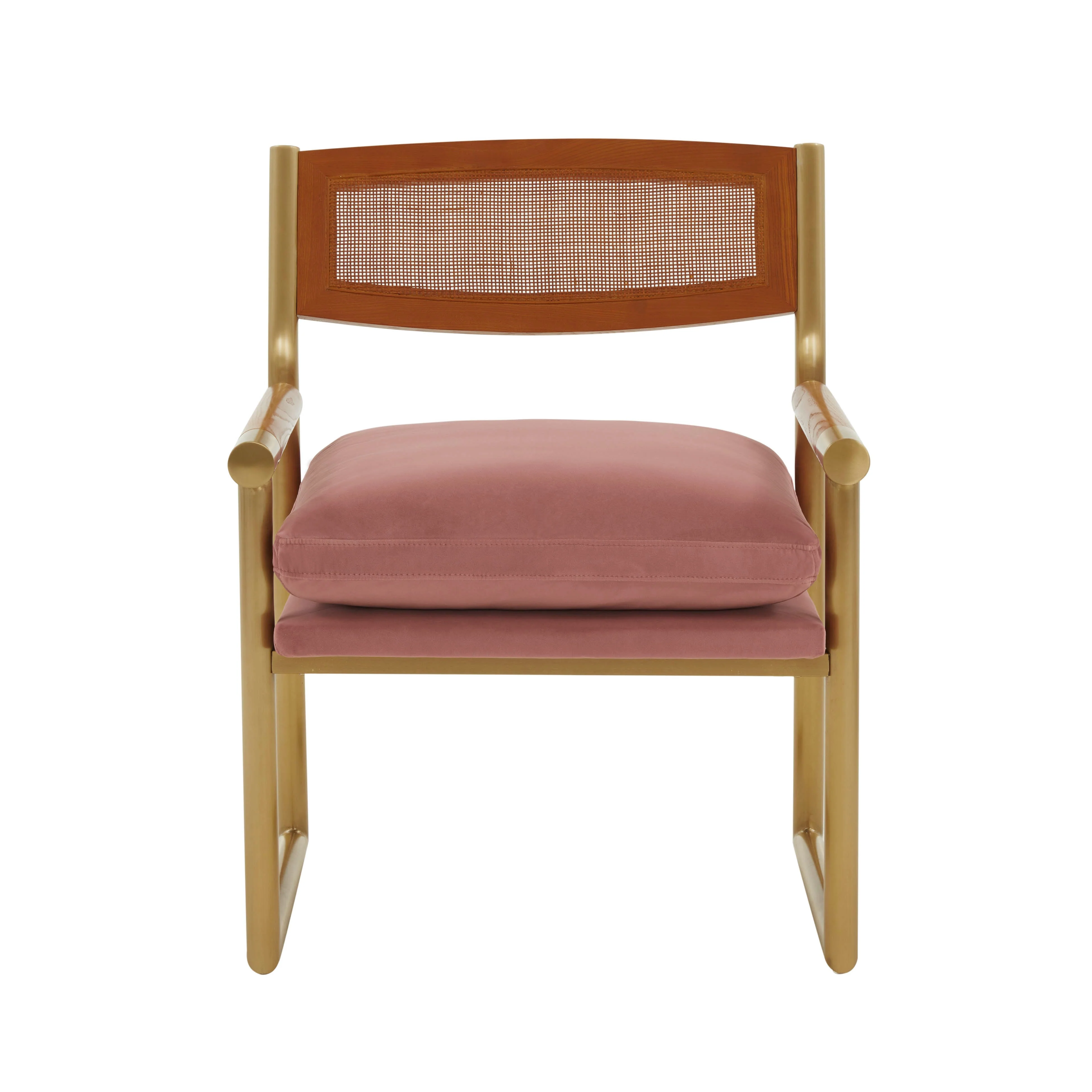 Harlow Rattan and Performance Velvet Accent Chair - Image 3