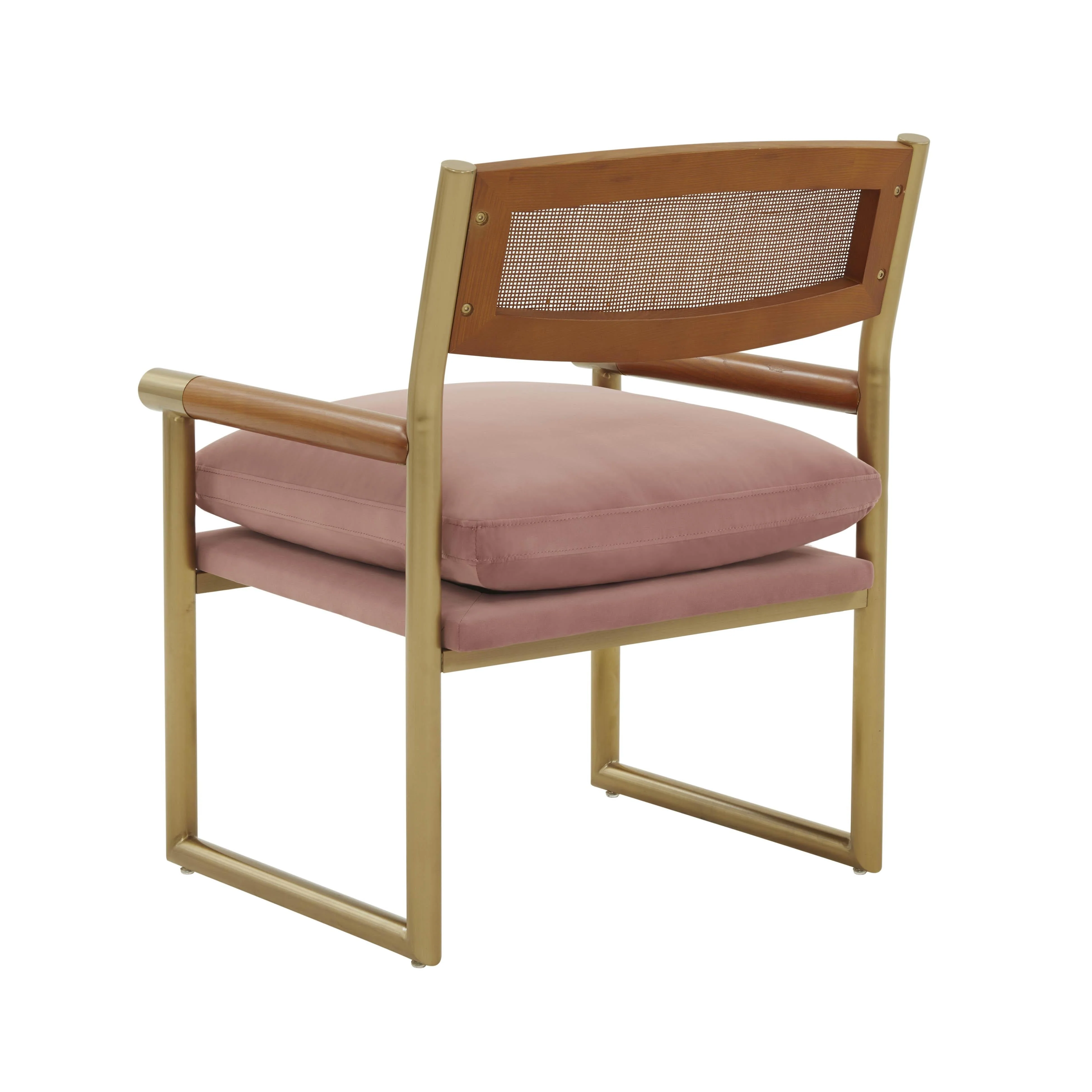 Harlow Rattan and Performance Velvet Accent Chair - Image 4