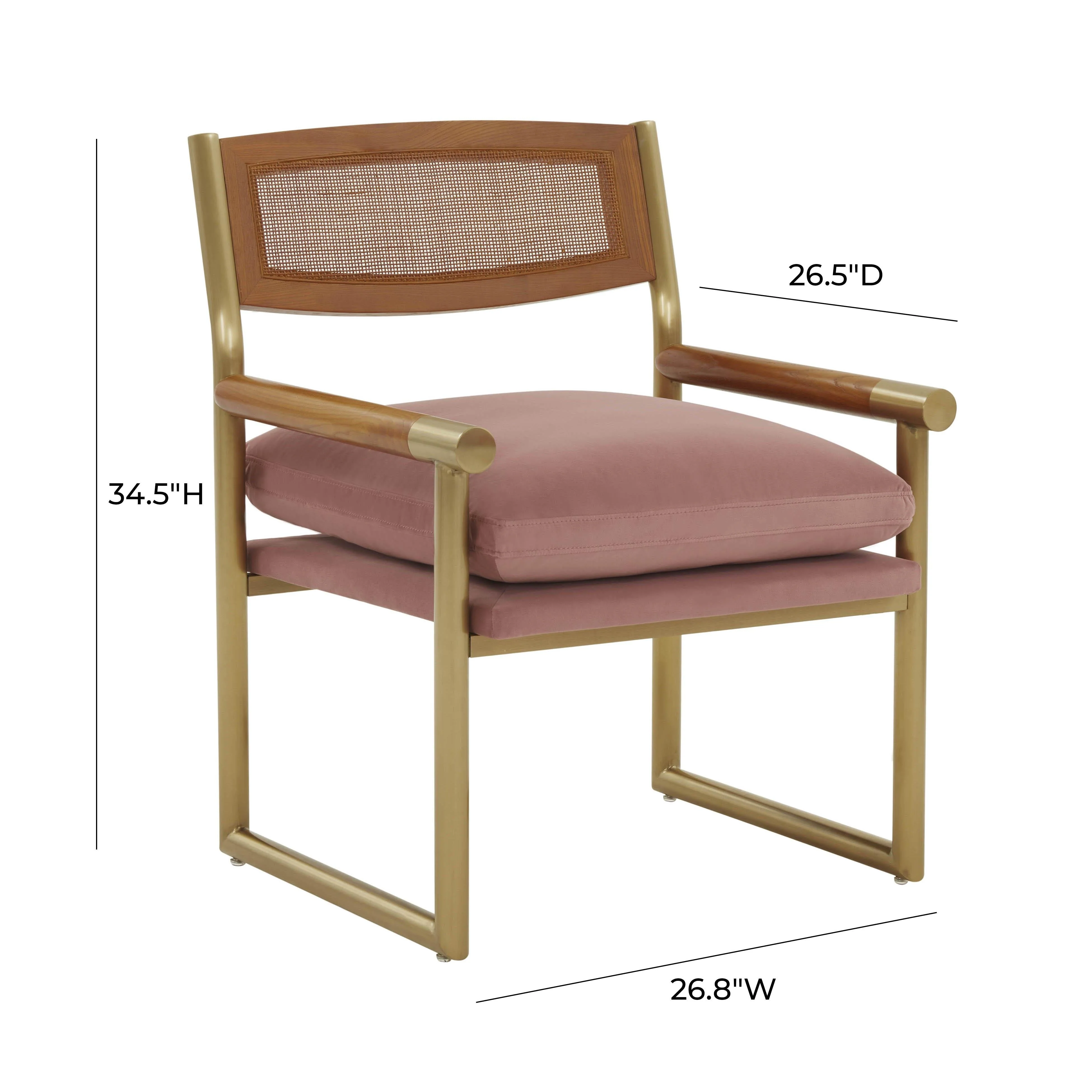 Harlow Rattan and Performance Velvet Accent Chair - Image 6