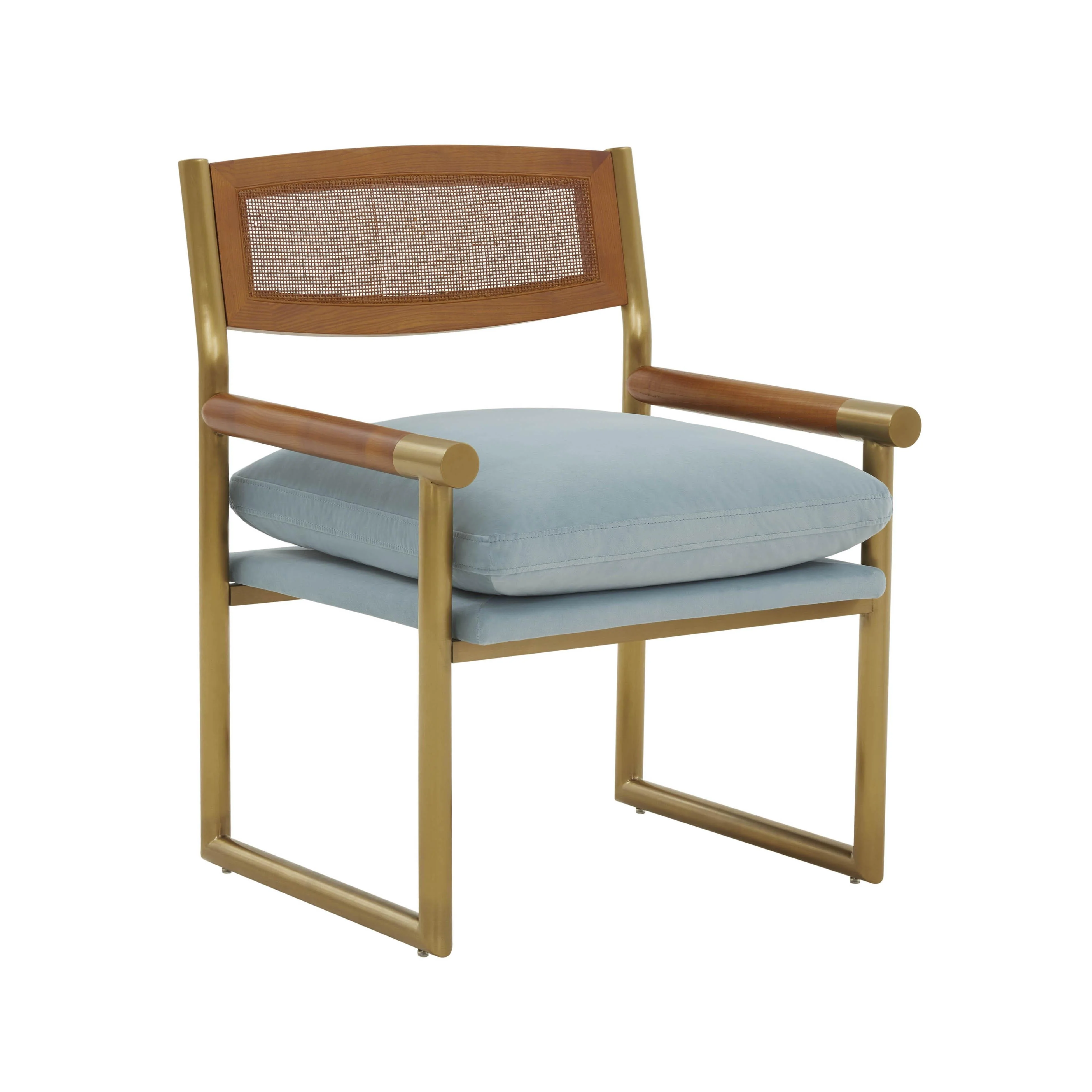 Harlow Rattan and Performance Velvet Accent Chair - Image 7
