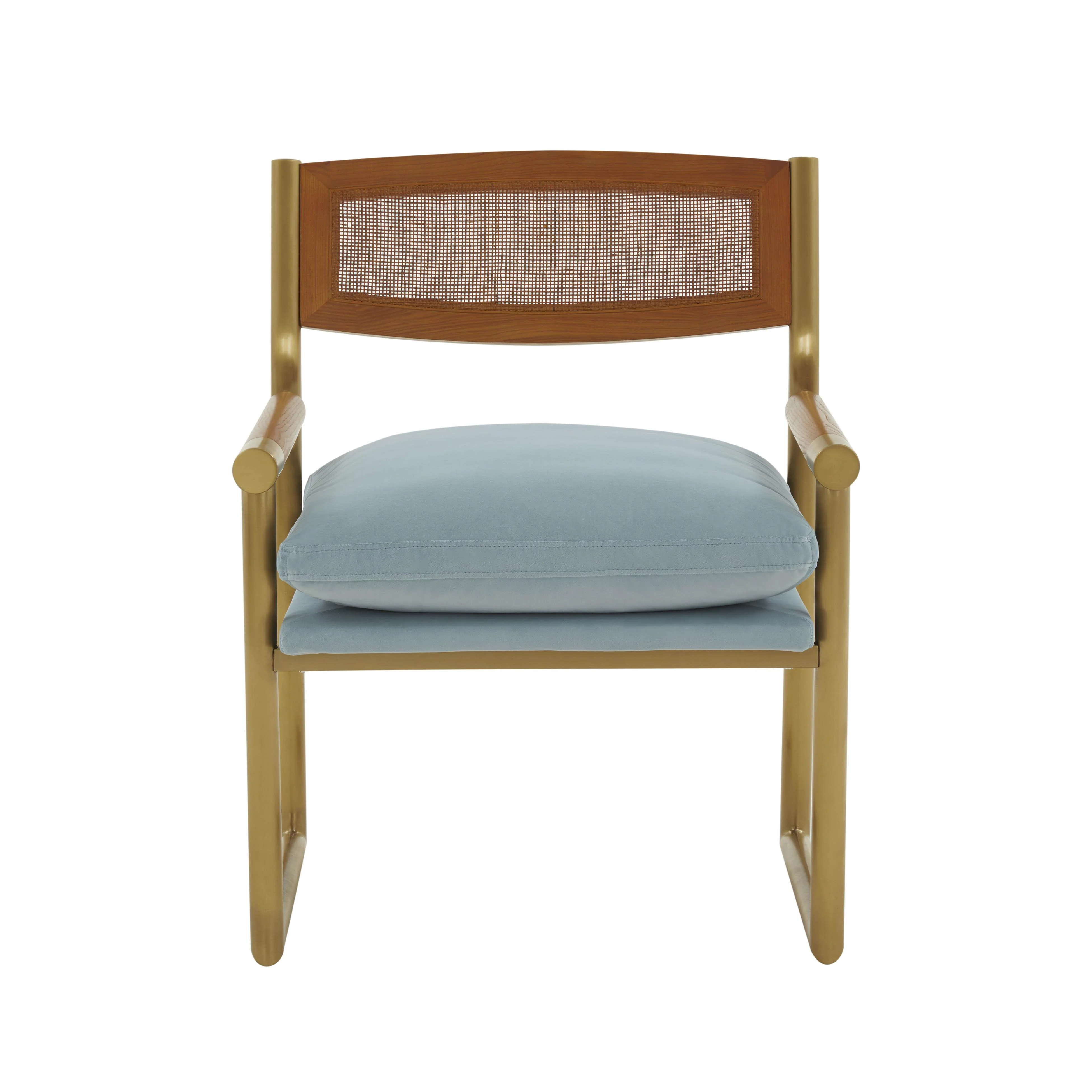 Harlow Rattan and Performance Velvet Accent Chair - Image 9