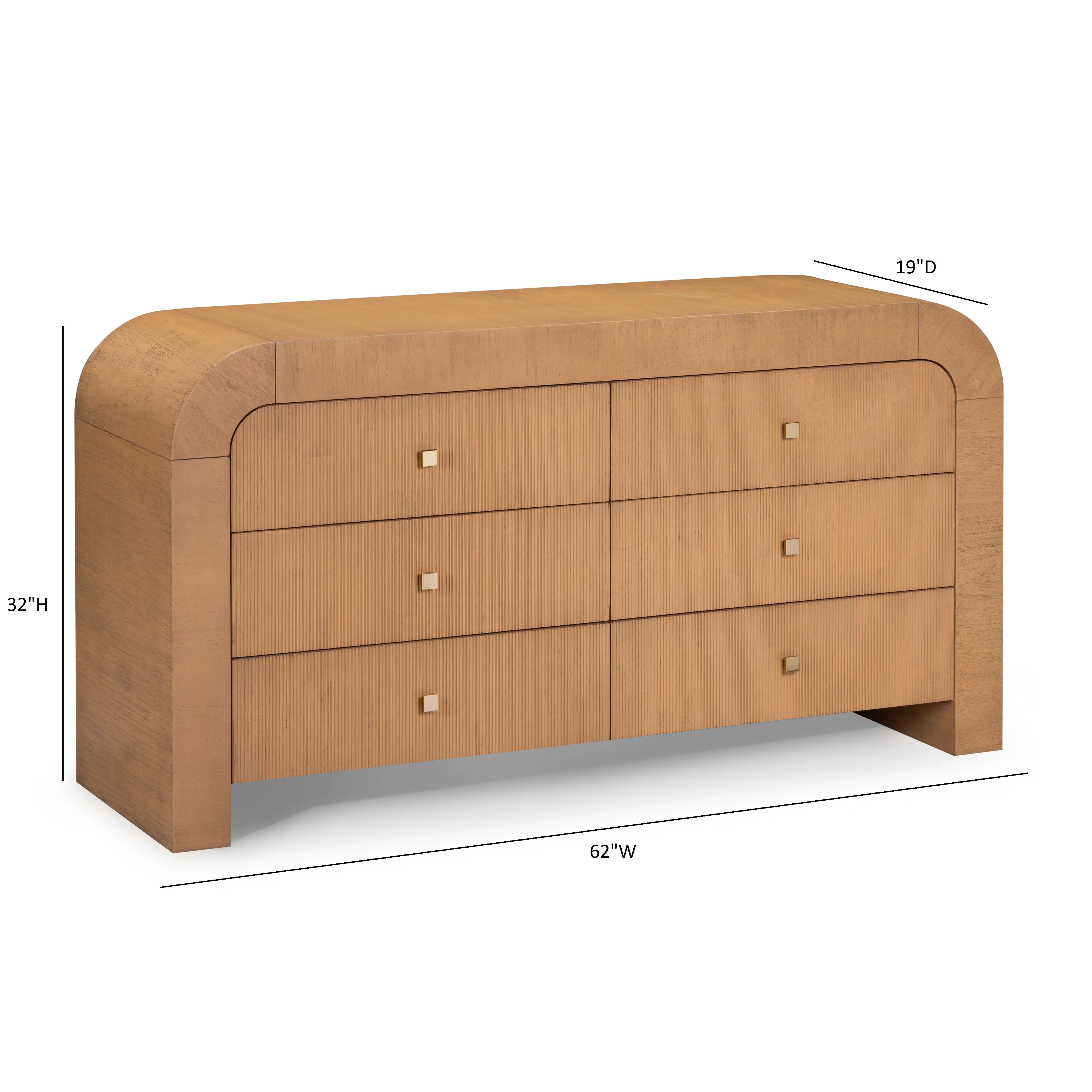 Hump 62" Arched 6-Drawer Dresser - Image 24