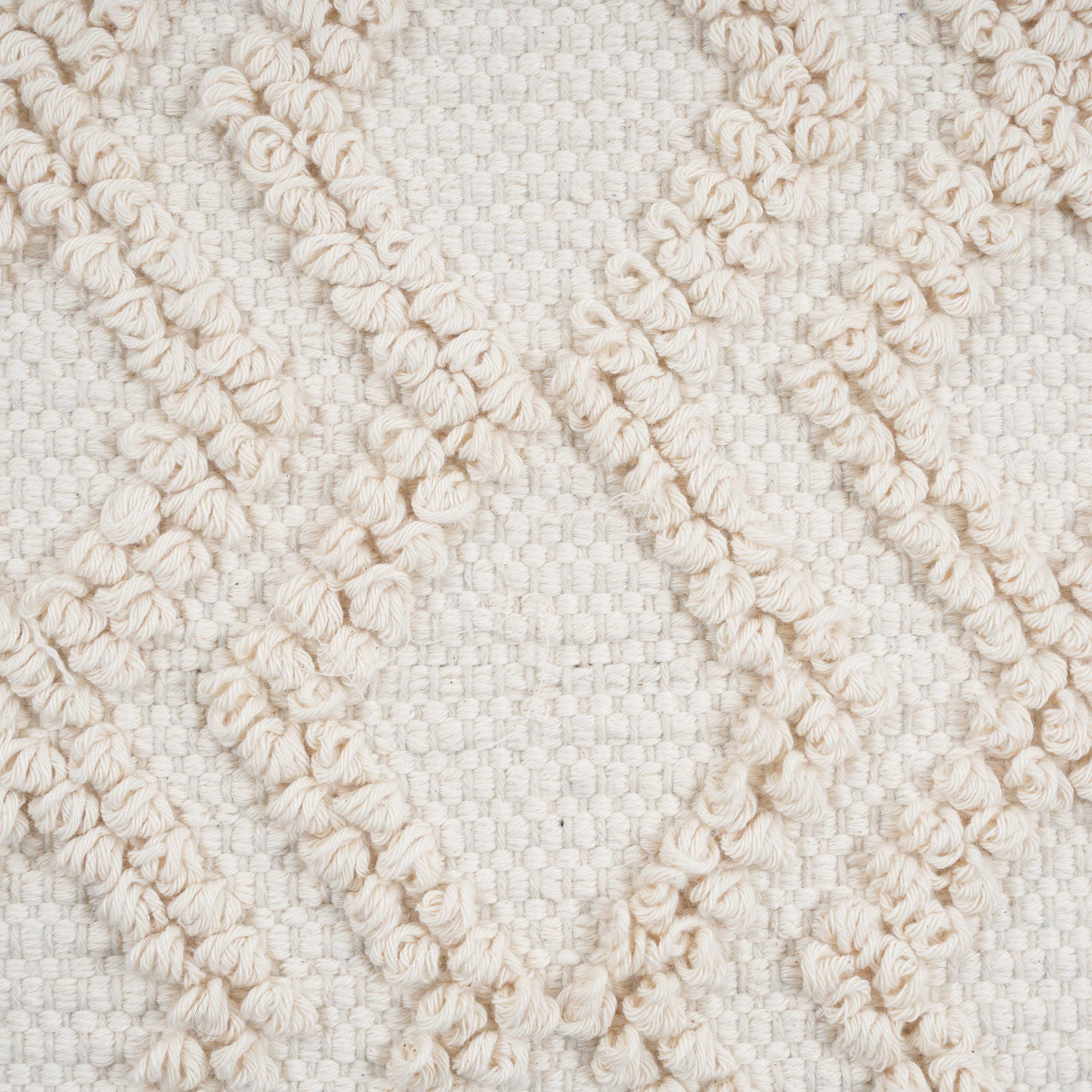 Inca Cream Cotton Pouf - Image 5