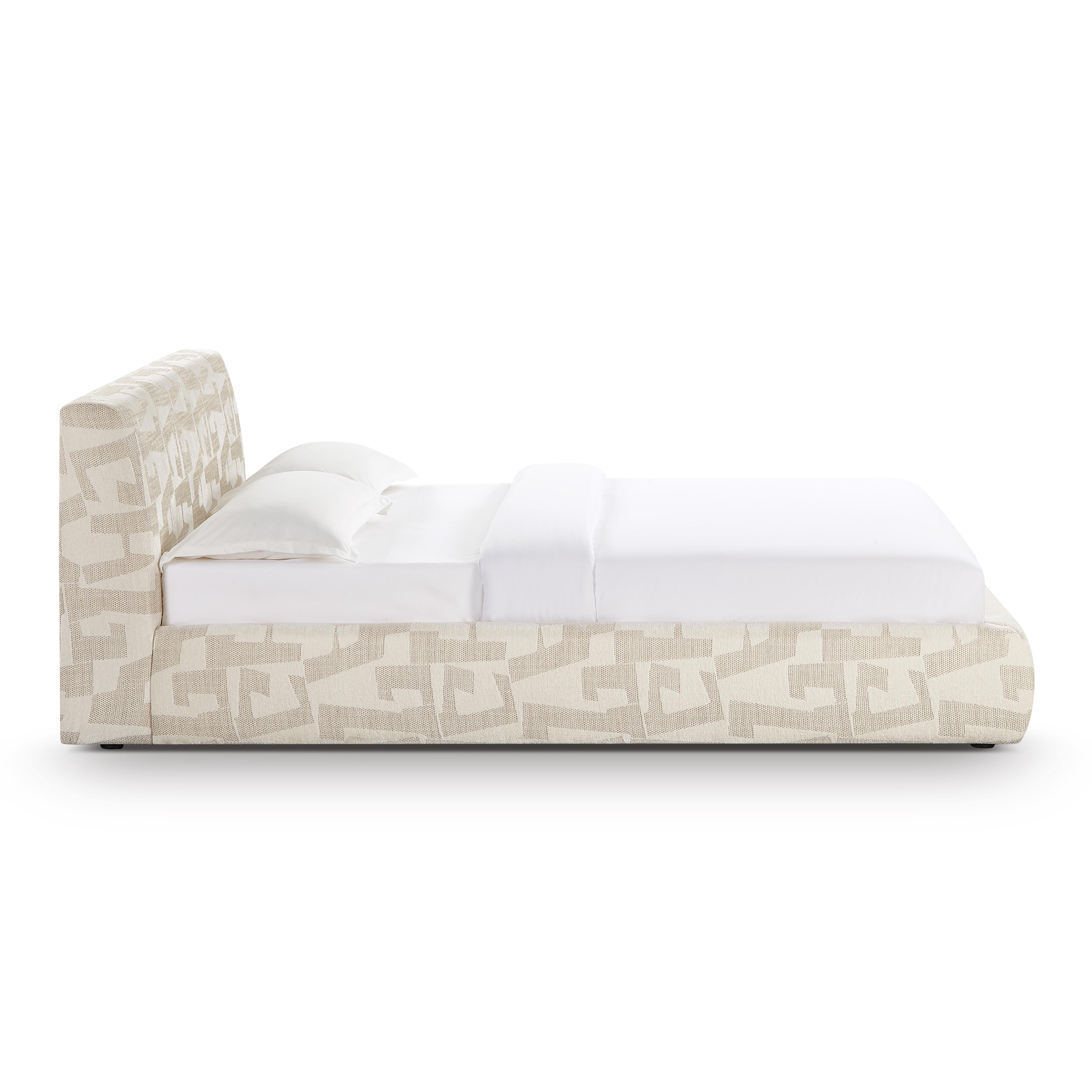 Isla Cream Jacquard Pattern Bed - Image 4