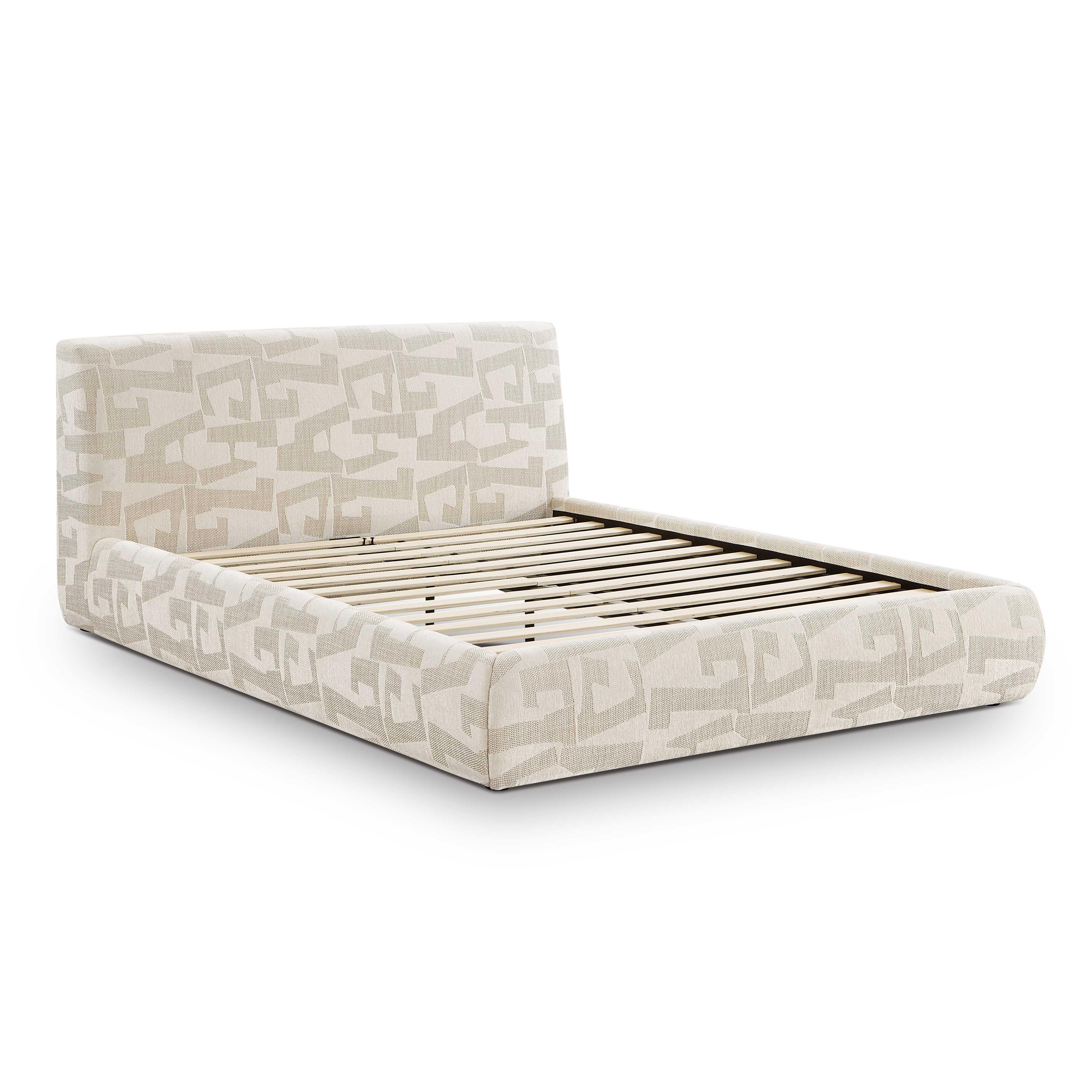 Isla Cream Jacquard Pattern Bed - Image 5