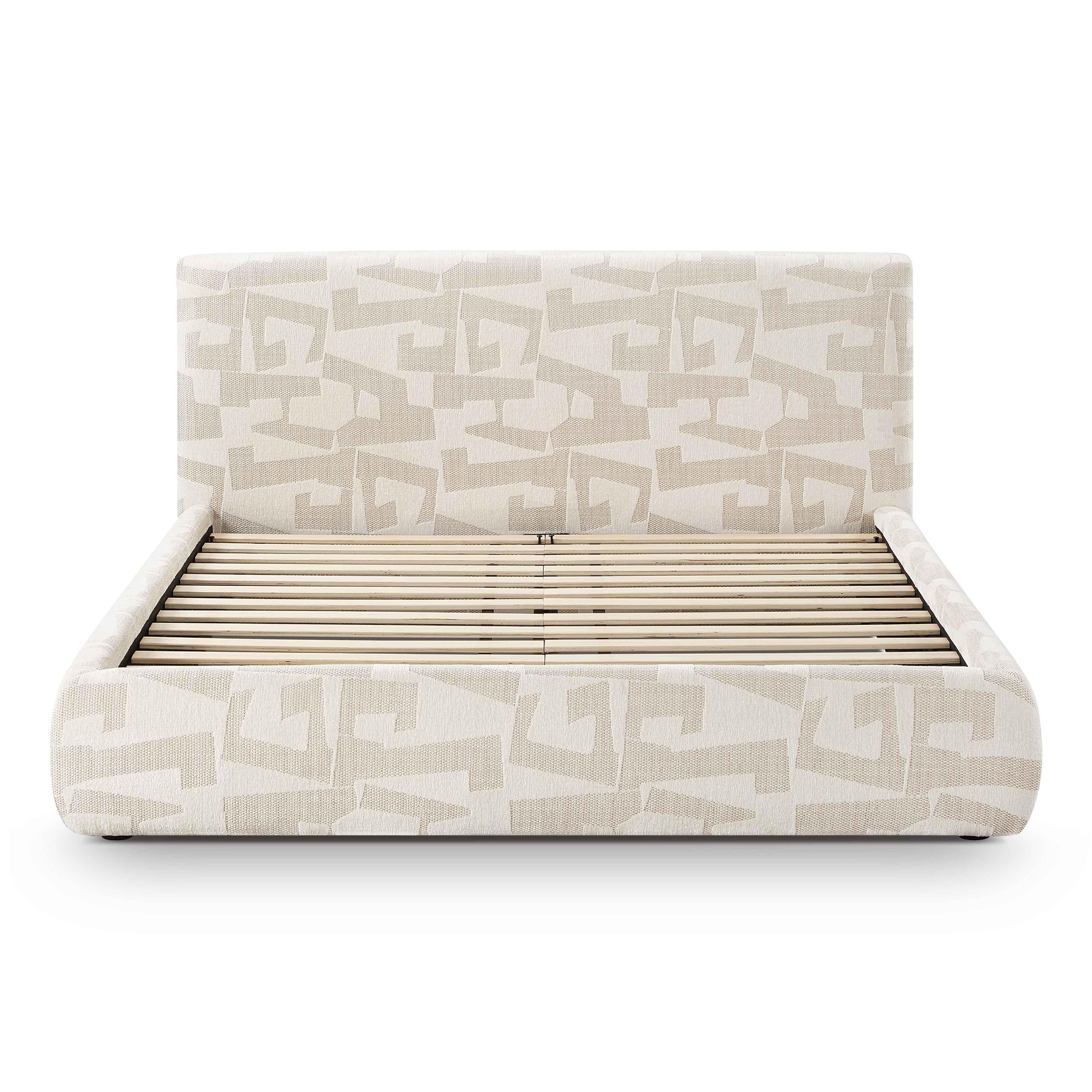 Isla Cream Jacquard Pattern Bed - Image 6