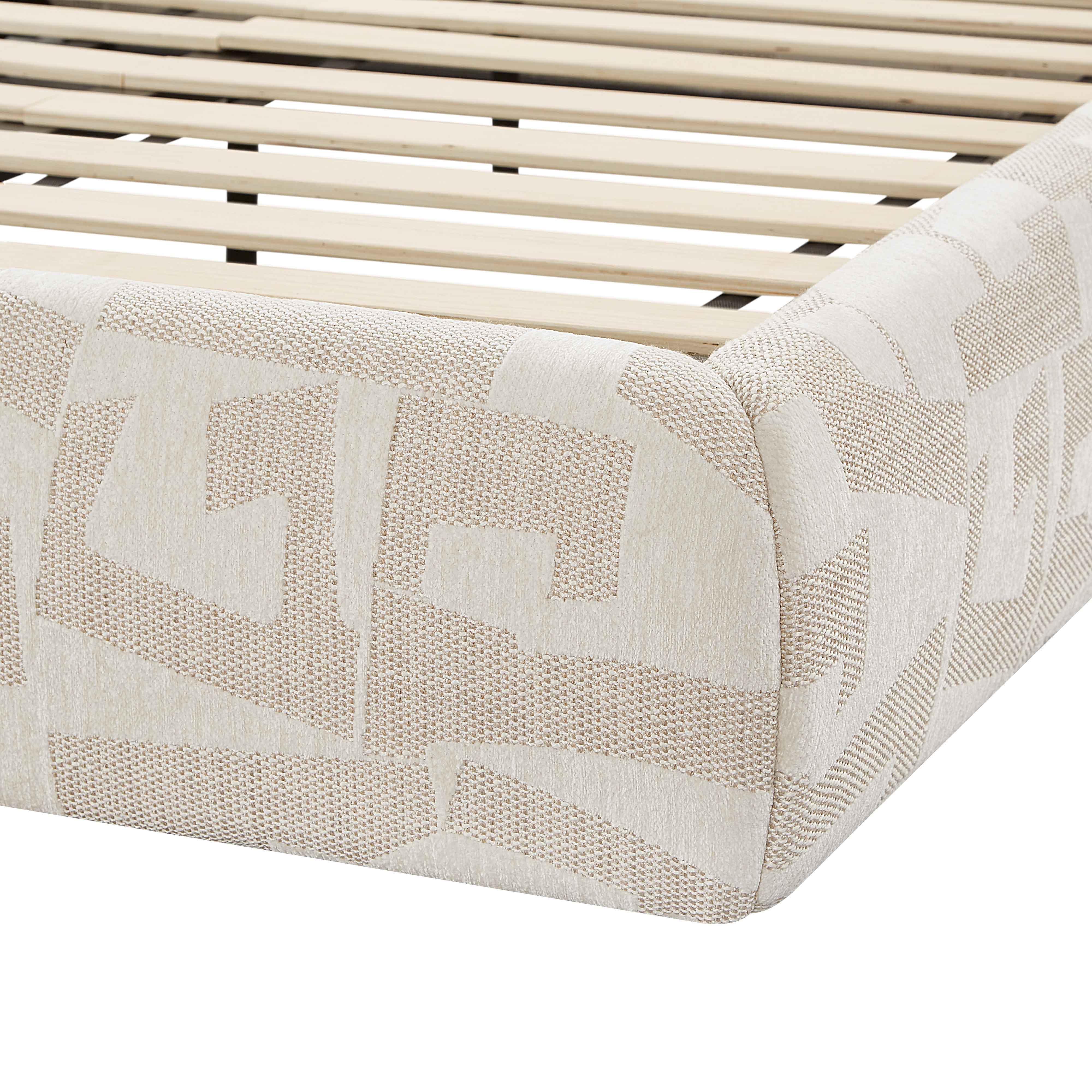 Isla Cream Jacquard Pattern Bed - Image 8