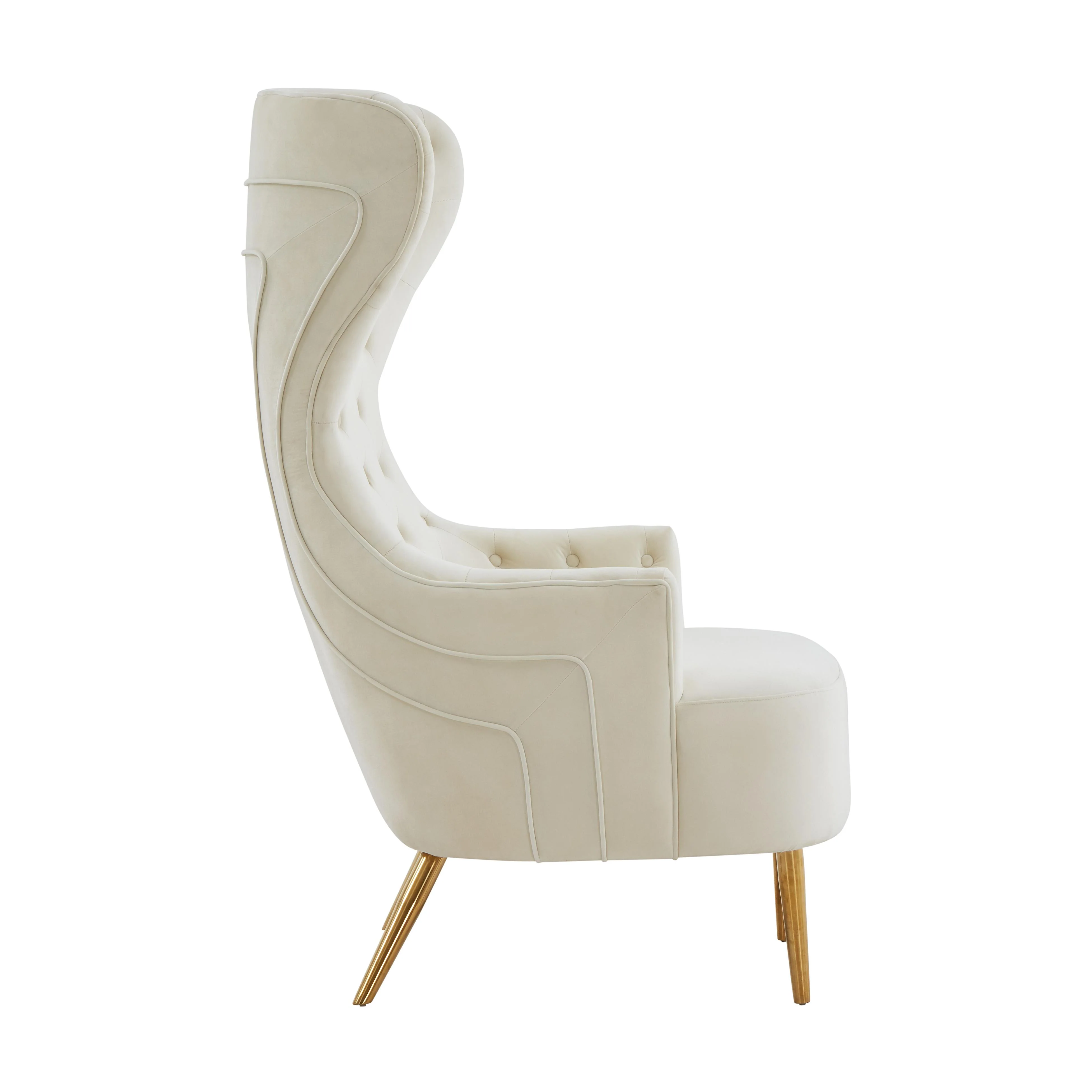Jezebel Performance Velvet Wingback Accent Chair - Image 4