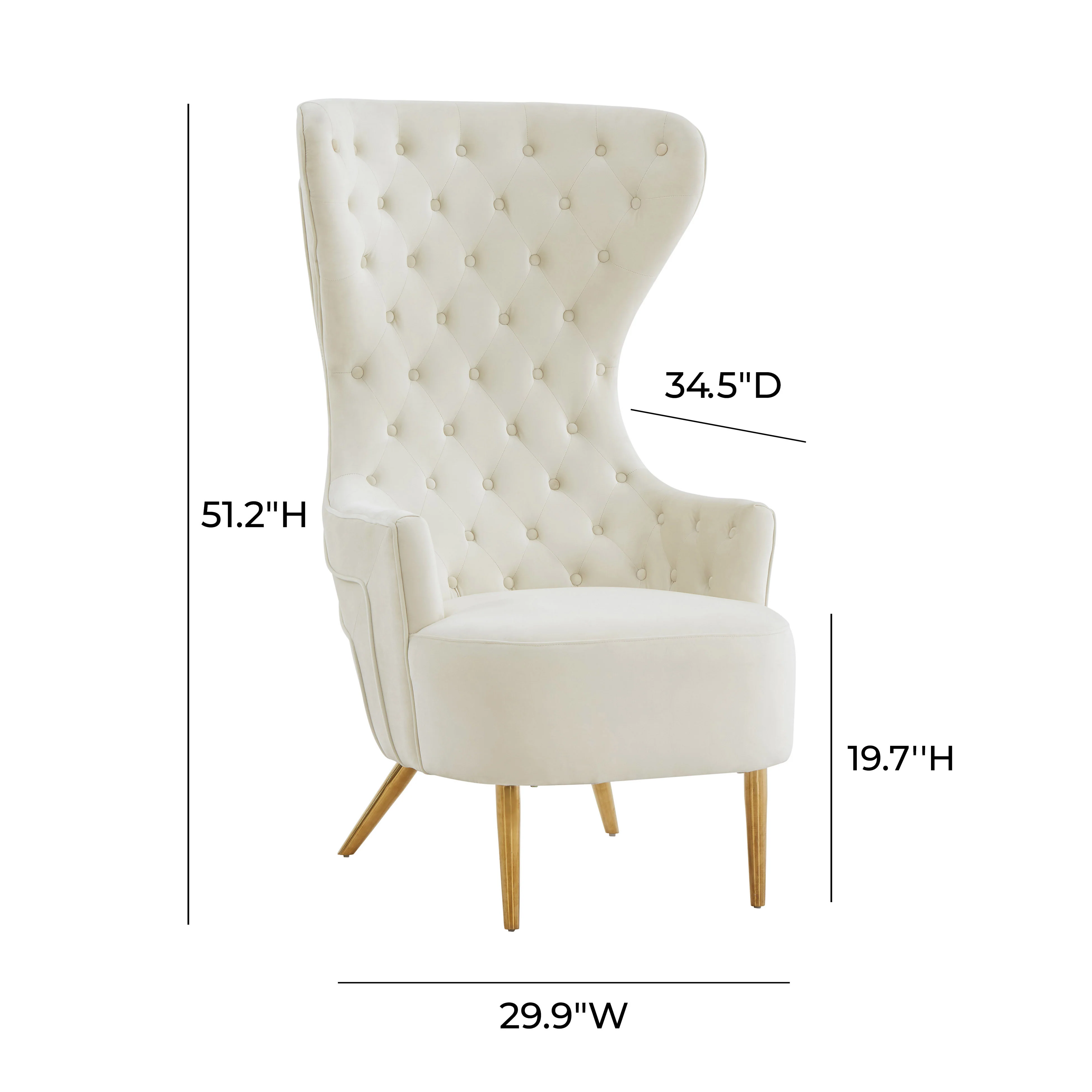 Jezebel Performance Velvet Wingback Accent Chair - Image 6