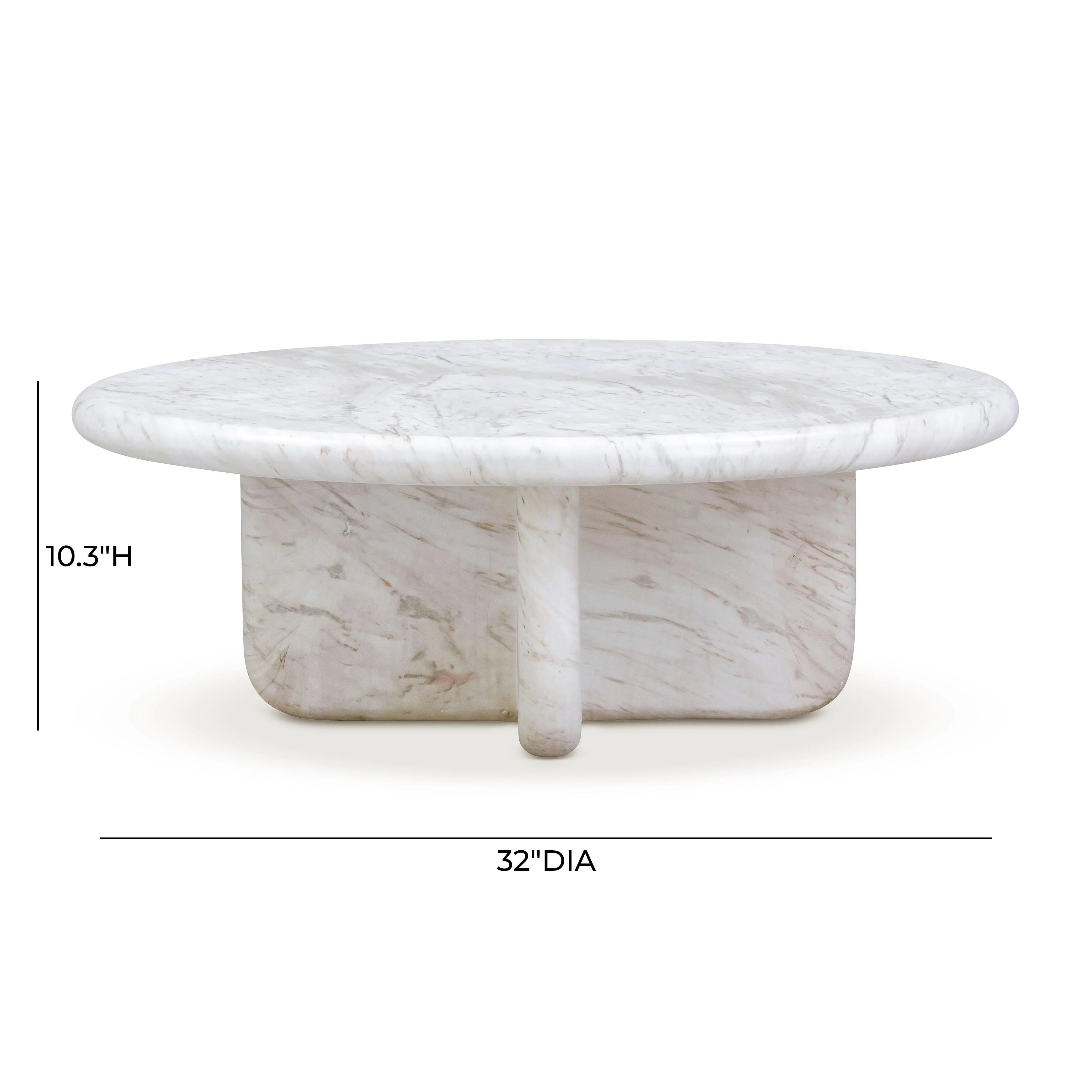 Juju Faux Marble Indoor/Outdoor Round Coffee Table (24"-32") - Image 13