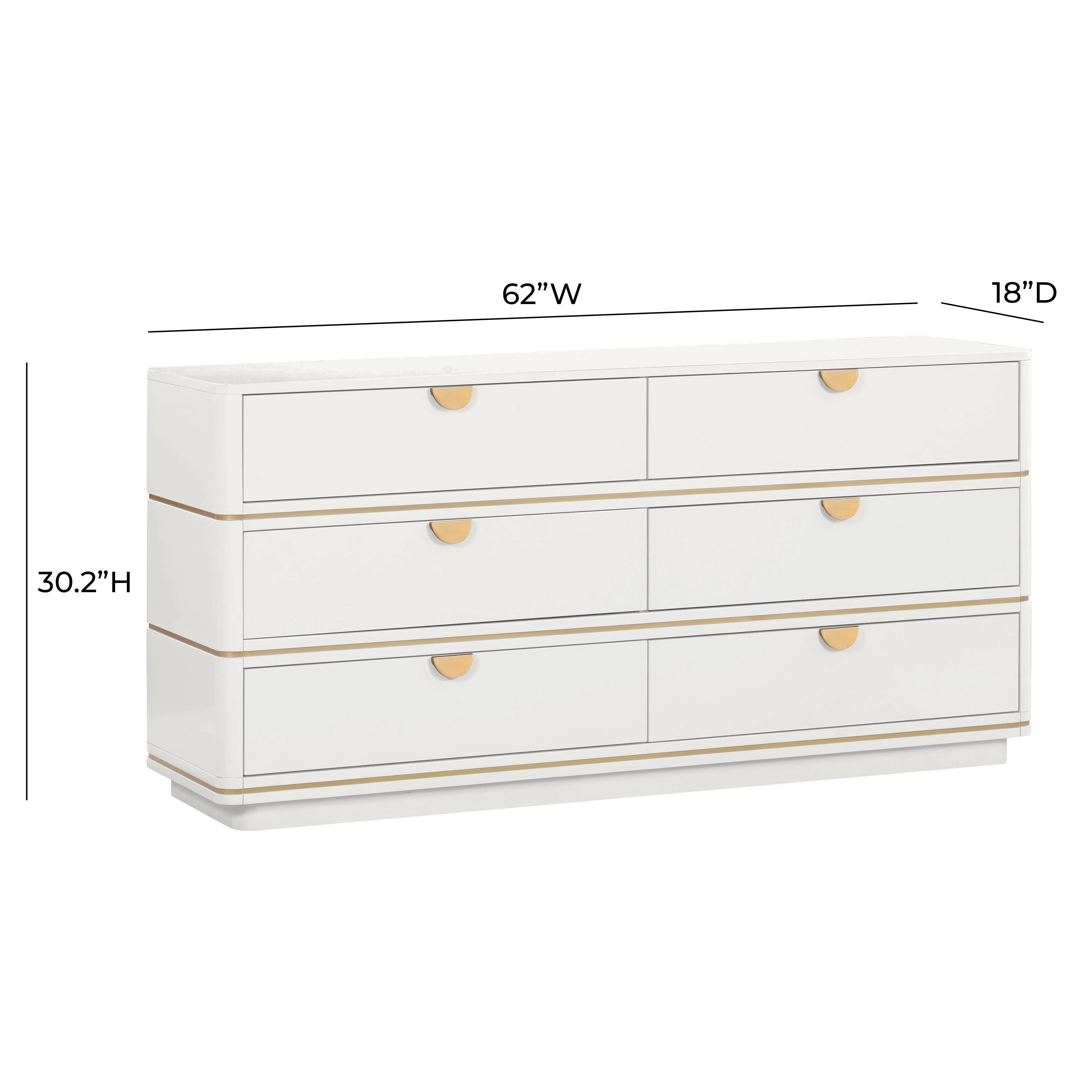Julieta 62" Acacia Wood 6-Drawer Dresser - Image 8