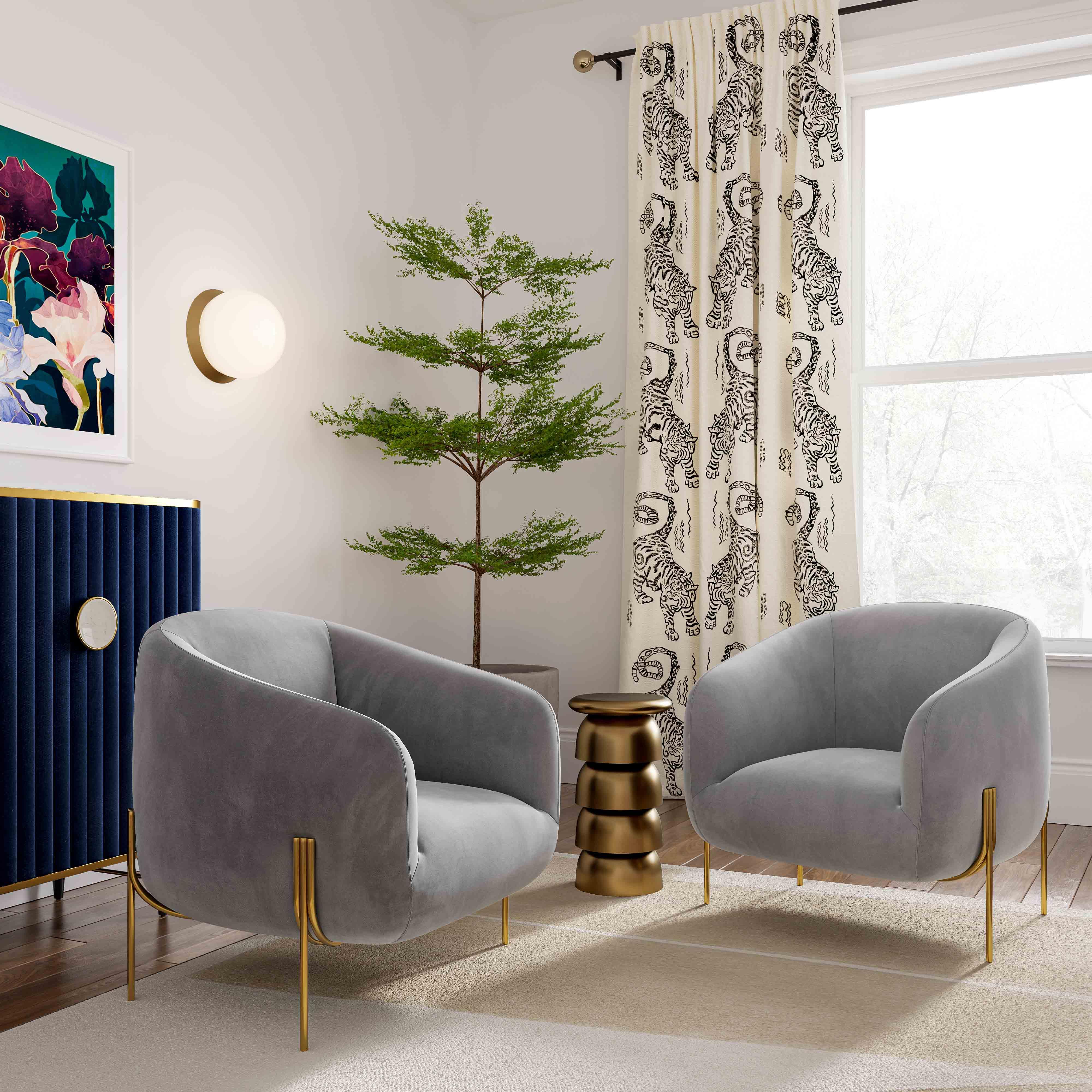 Kandra Performance Velvet Accent Chair - Image 8