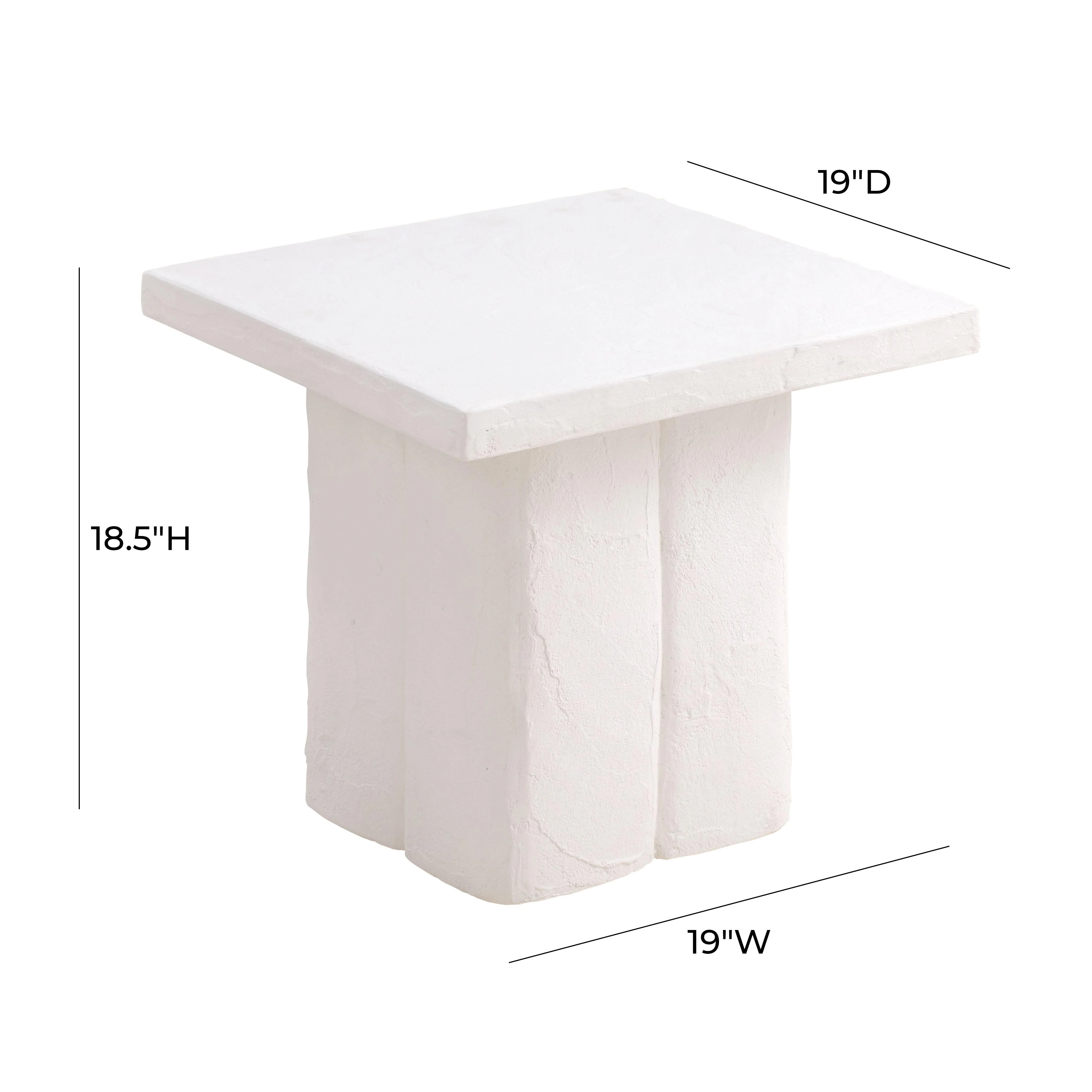 Kayla Faux Plaster Indoor / Outdoor Square Side Table - Image 12