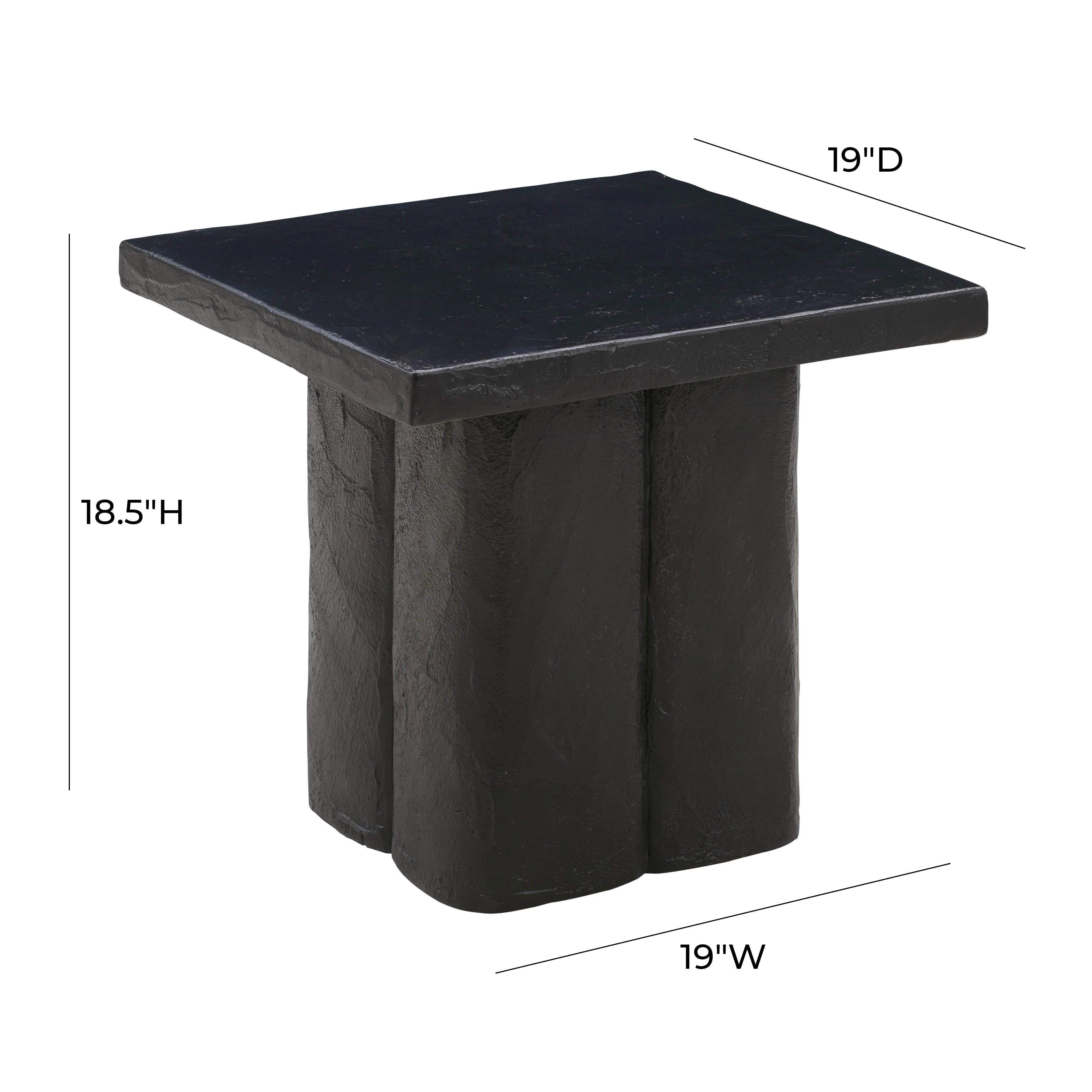 Kayla Faux Plaster Indoor / Outdoor Square Side Table - Image 6