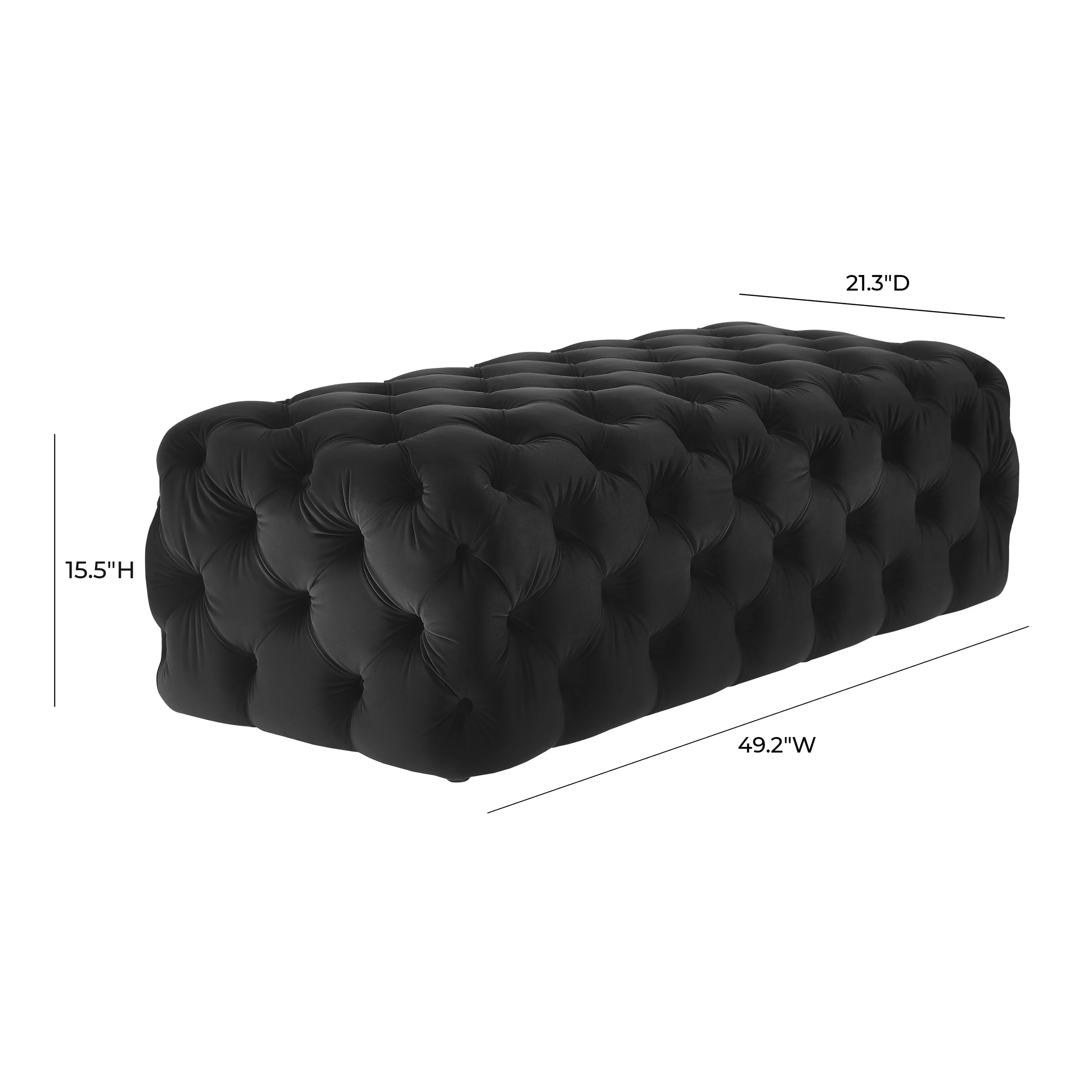 Kaylee 49" Performance Velvet Tufted Jumbo Ottoman - Image 12
