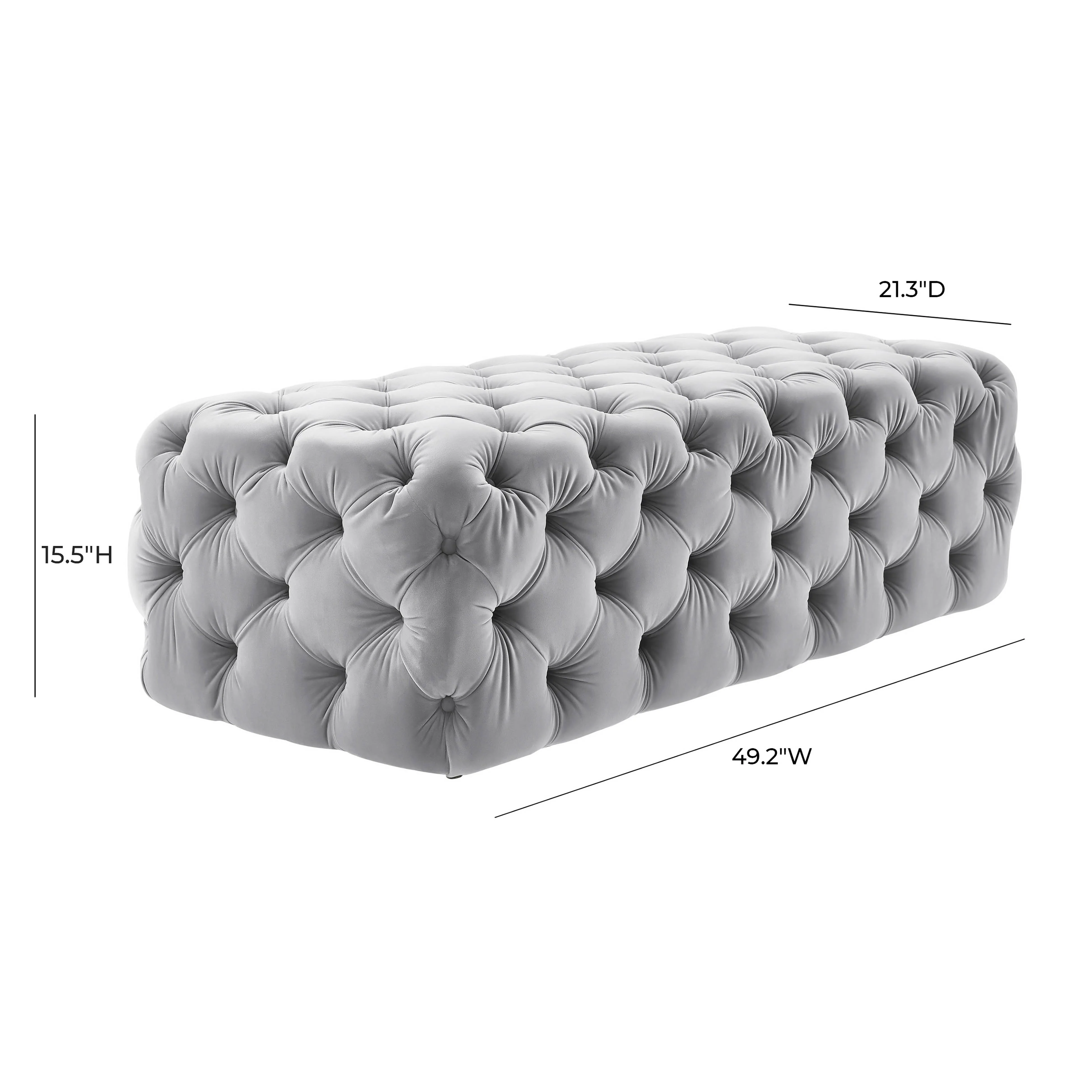 Kaylee 49" Performance Velvet Tufted Jumbo Ottoman - Image 24