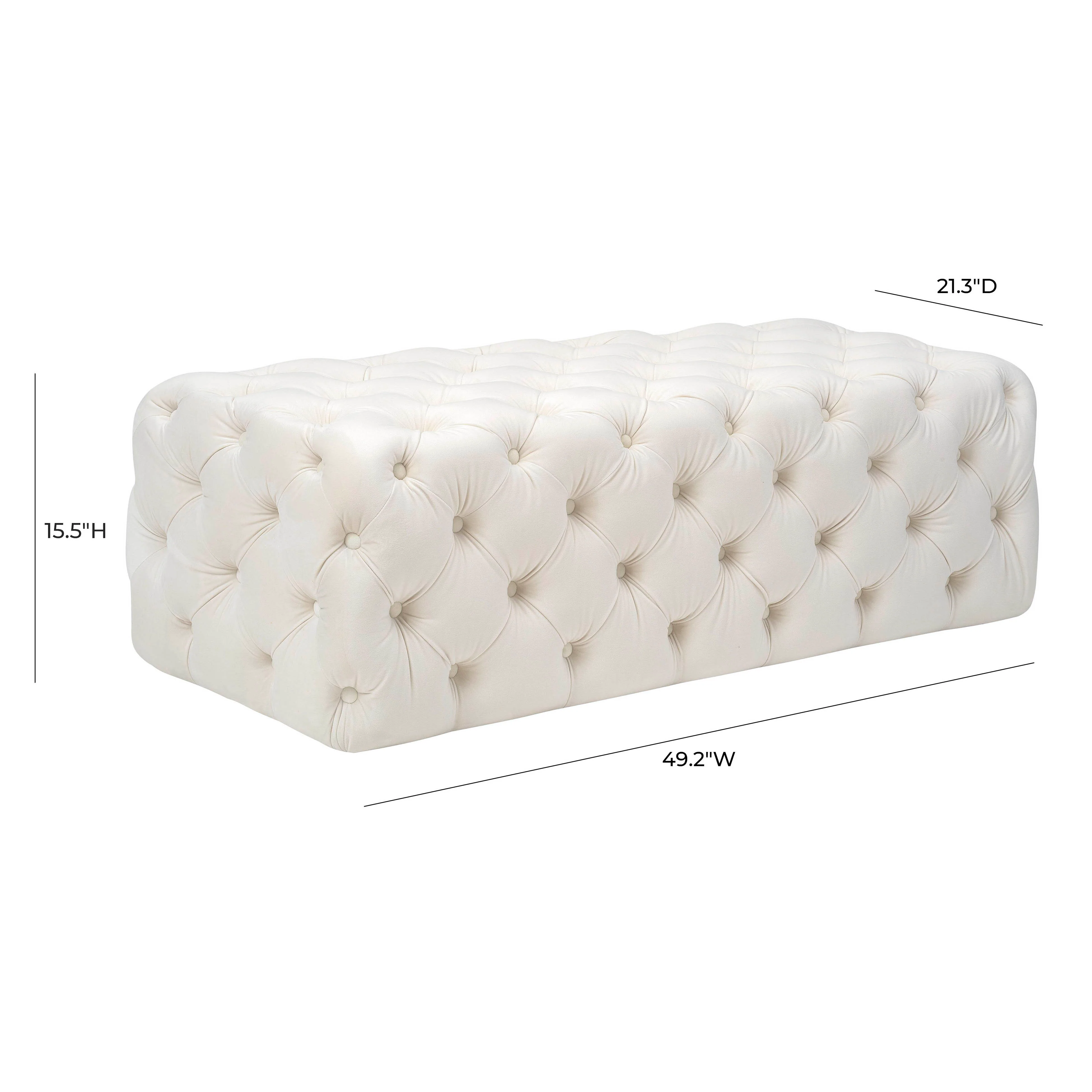 Kaylee 49" Performance Velvet Tufted Jumbo Ottoman - Image 6