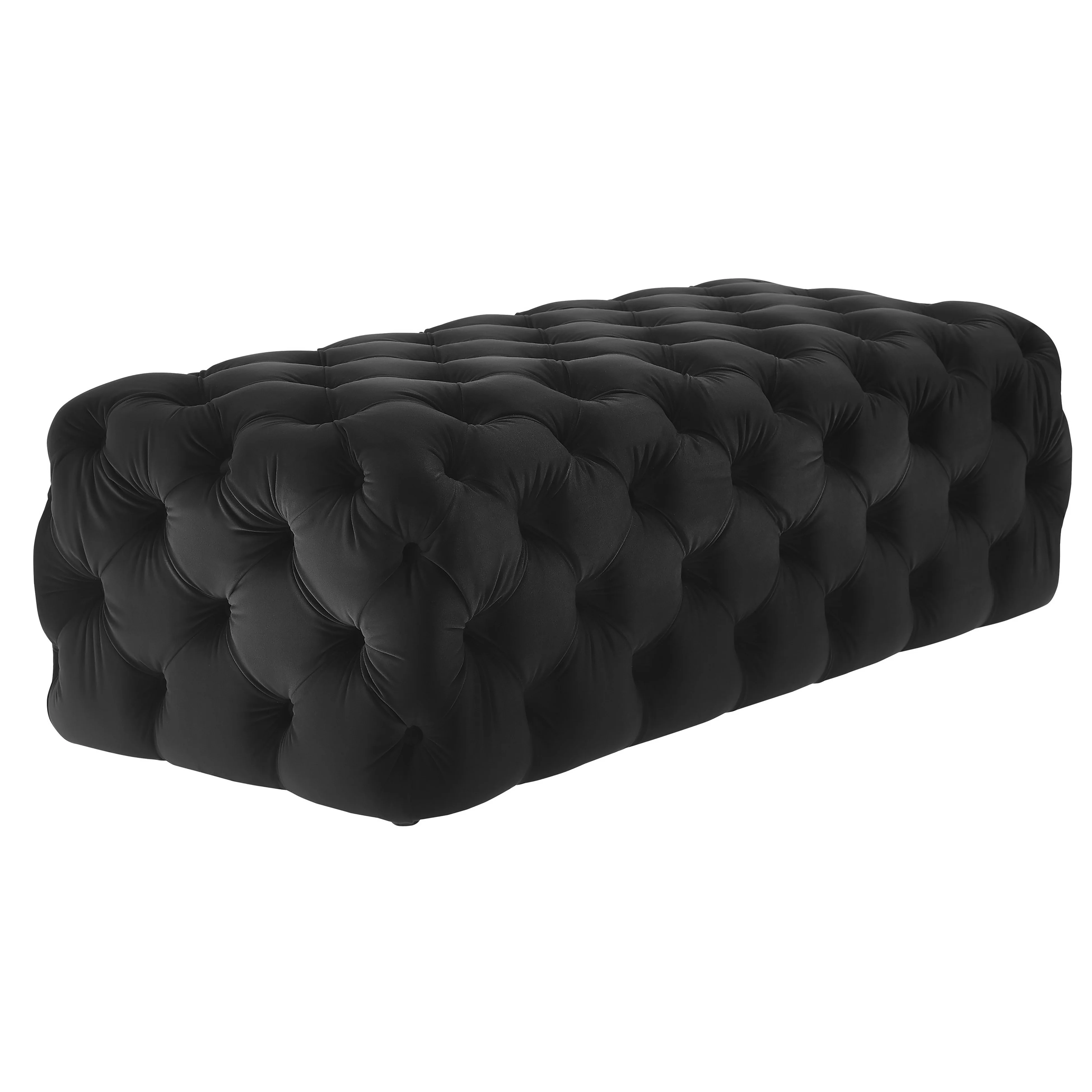 Kaylee 49" Performance Velvet Tufted Jumbo Ottoman - Image 9