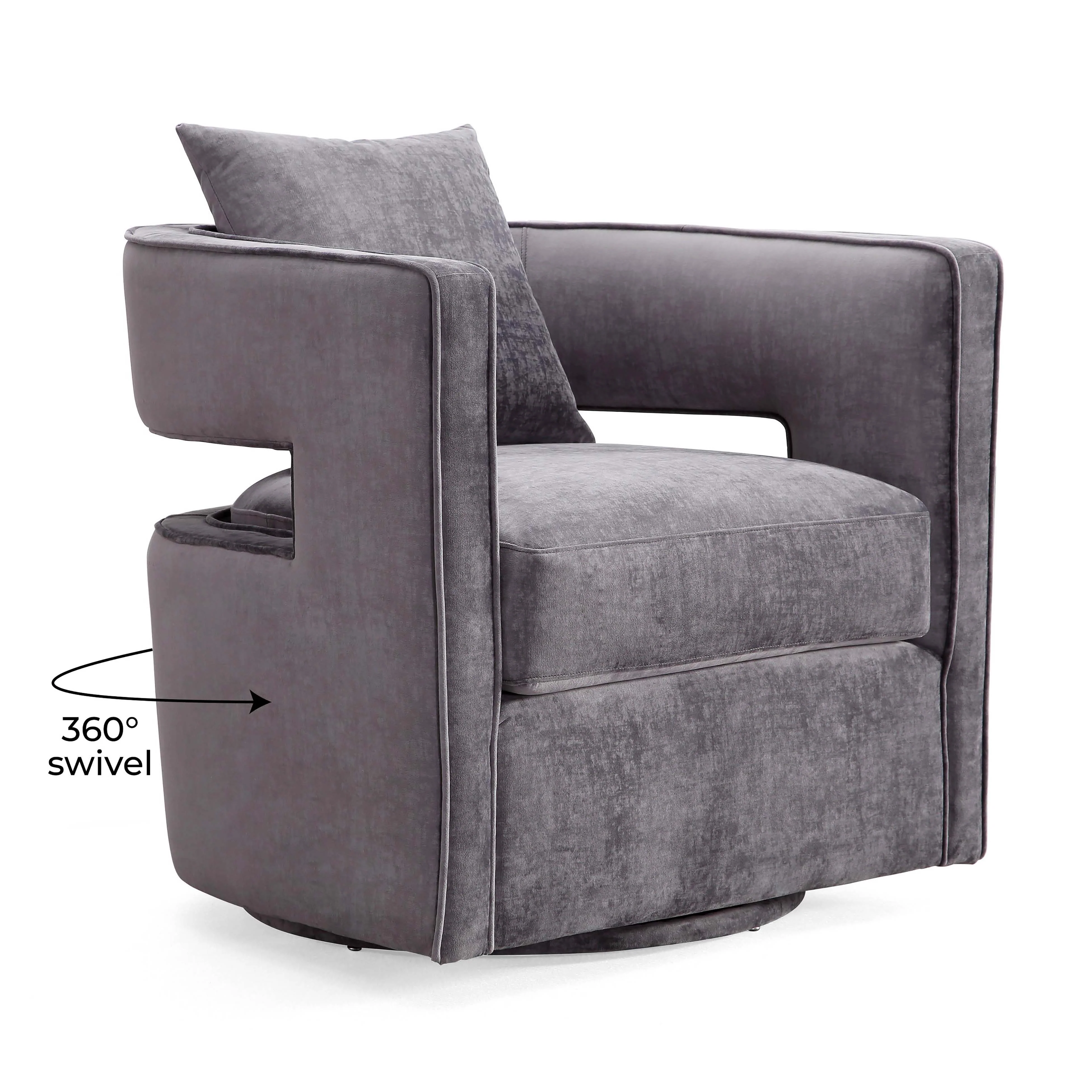 Kennedy Performance Velvet Swivel Accent Chair - Image 13
