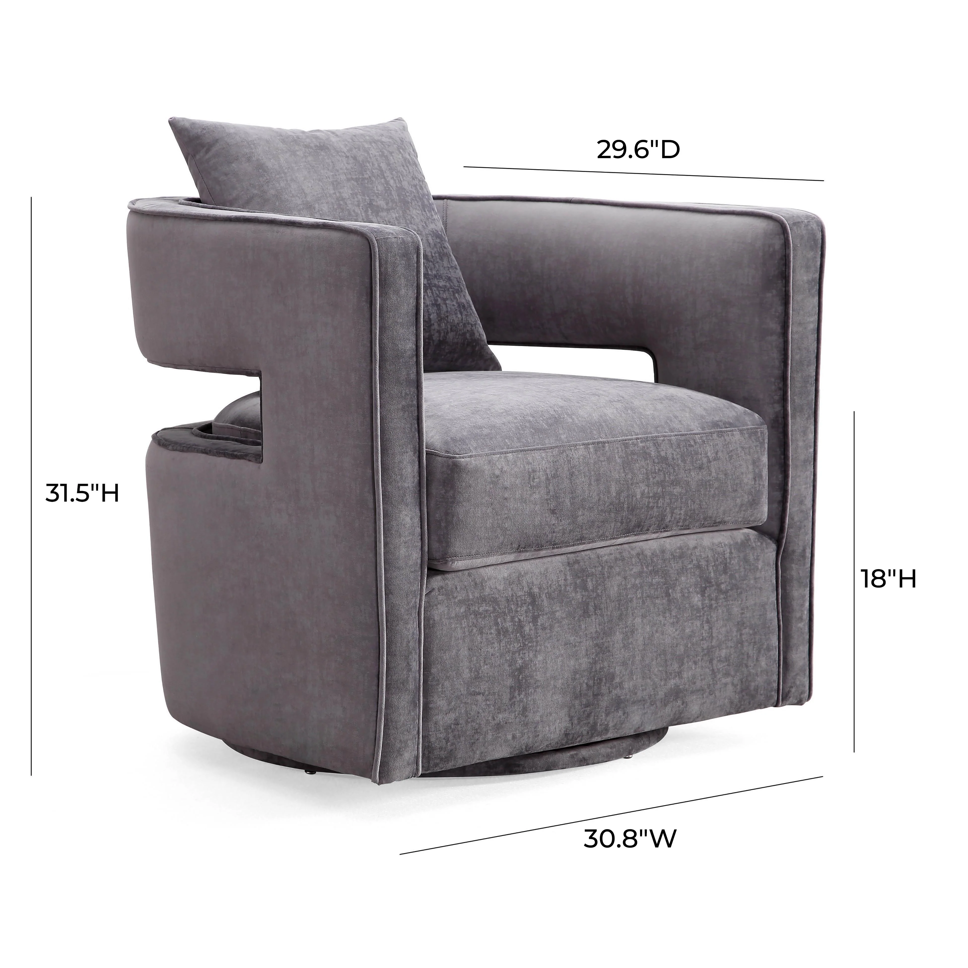 Kennedy Performance Velvet Swivel Accent Chair - Image 14