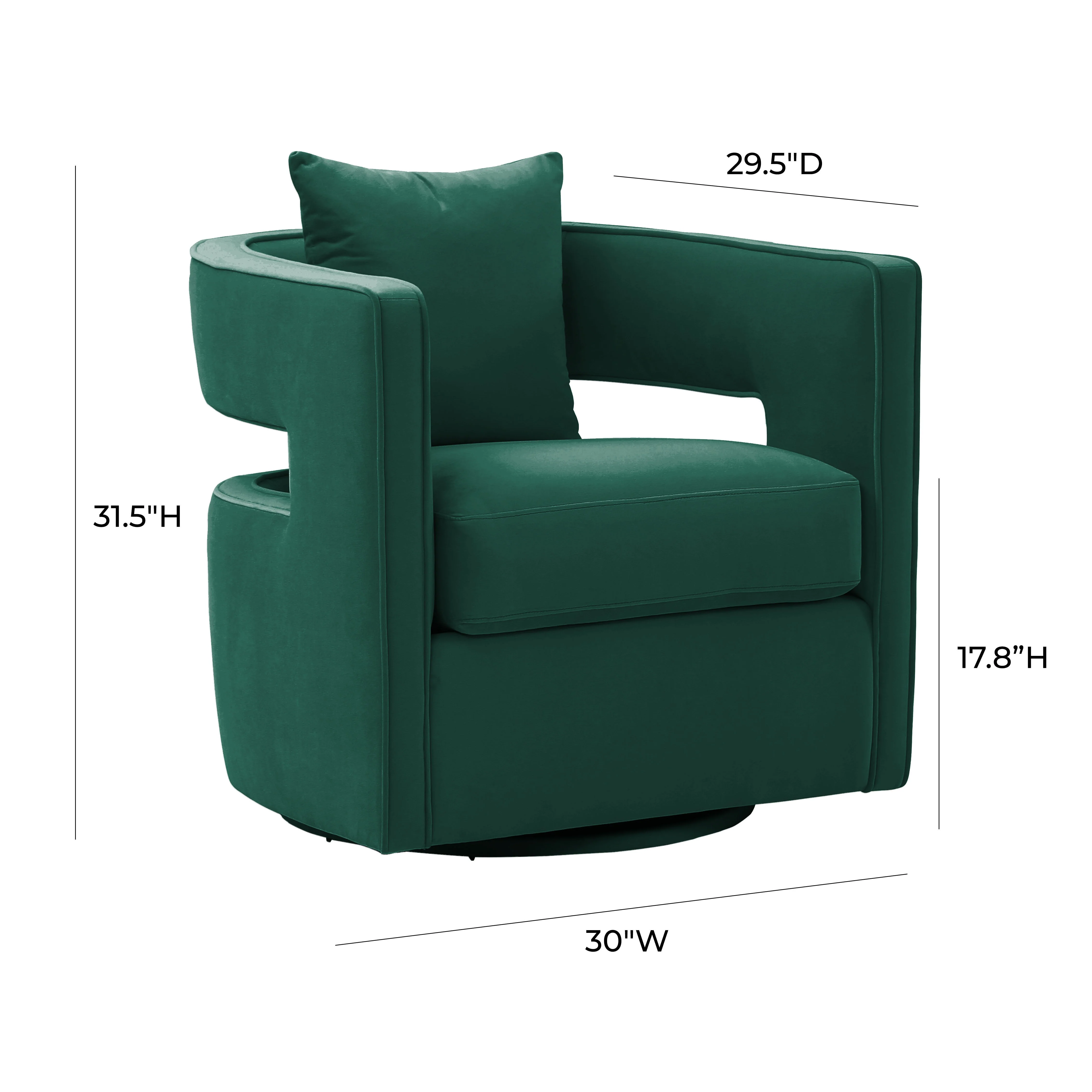 Kennedy Performance Velvet Swivel Accent Chair - Image 27