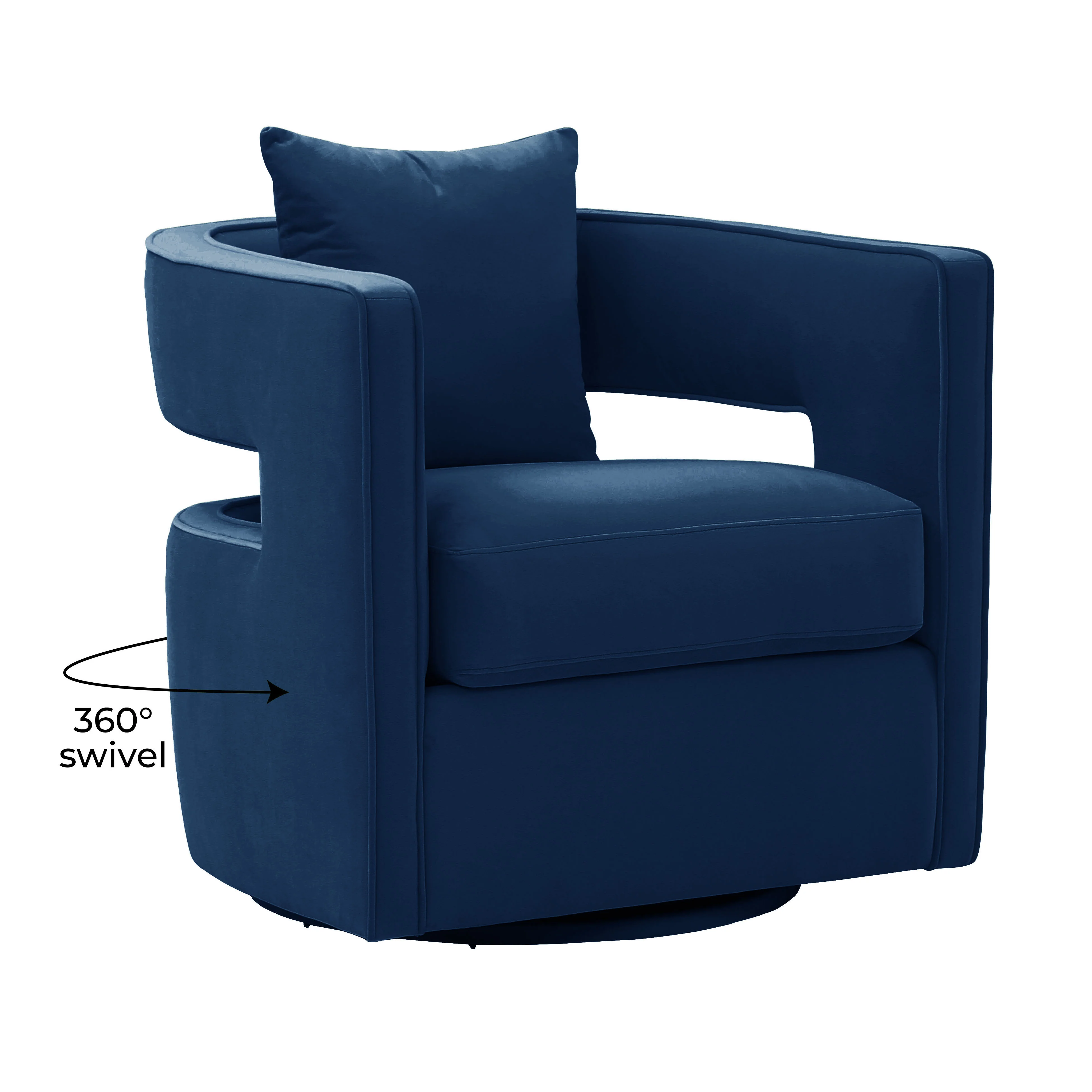 Kennedy Performance Velvet Swivel Accent Chair - Image 6