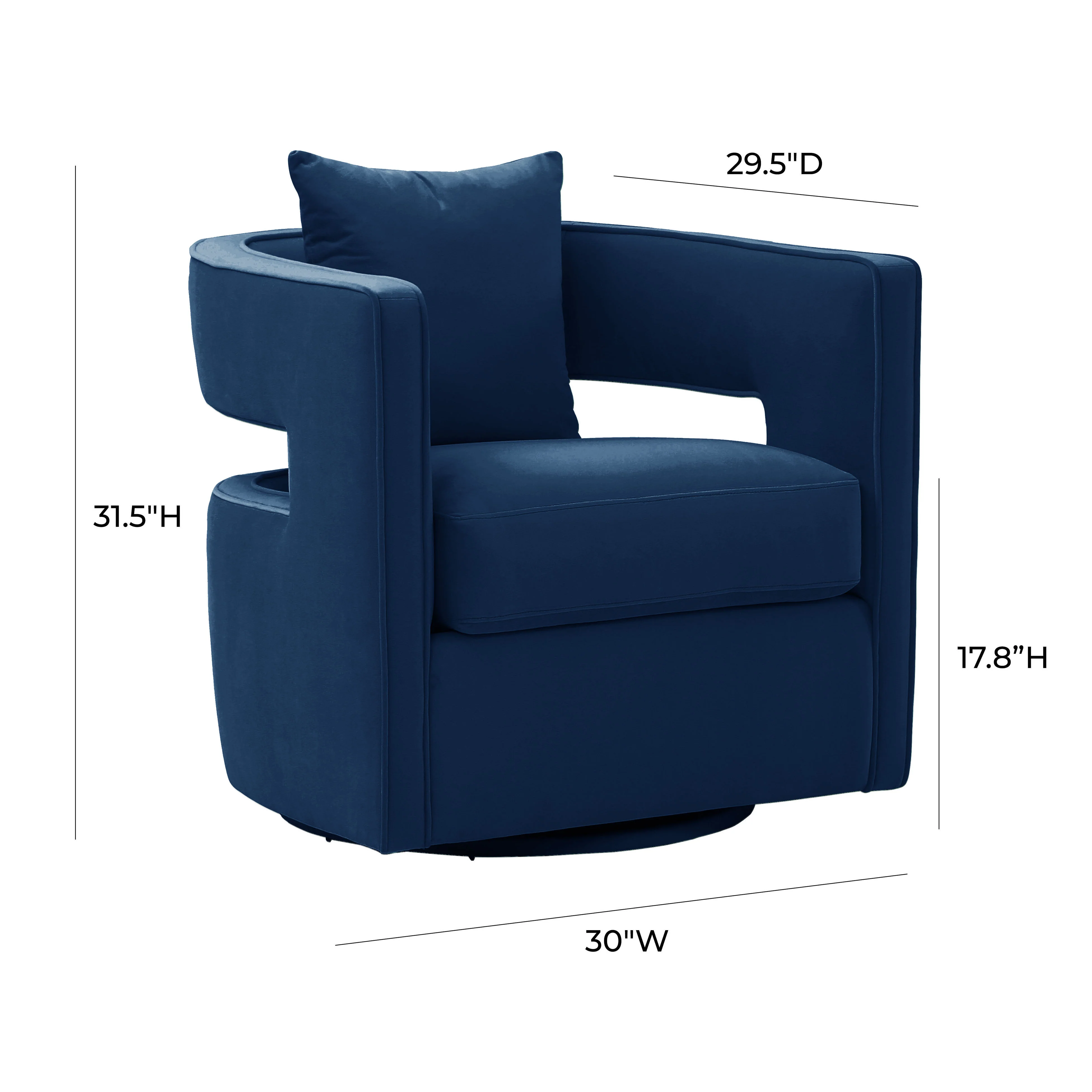 Kennedy Performance Velvet Swivel Accent Chair - Image 7