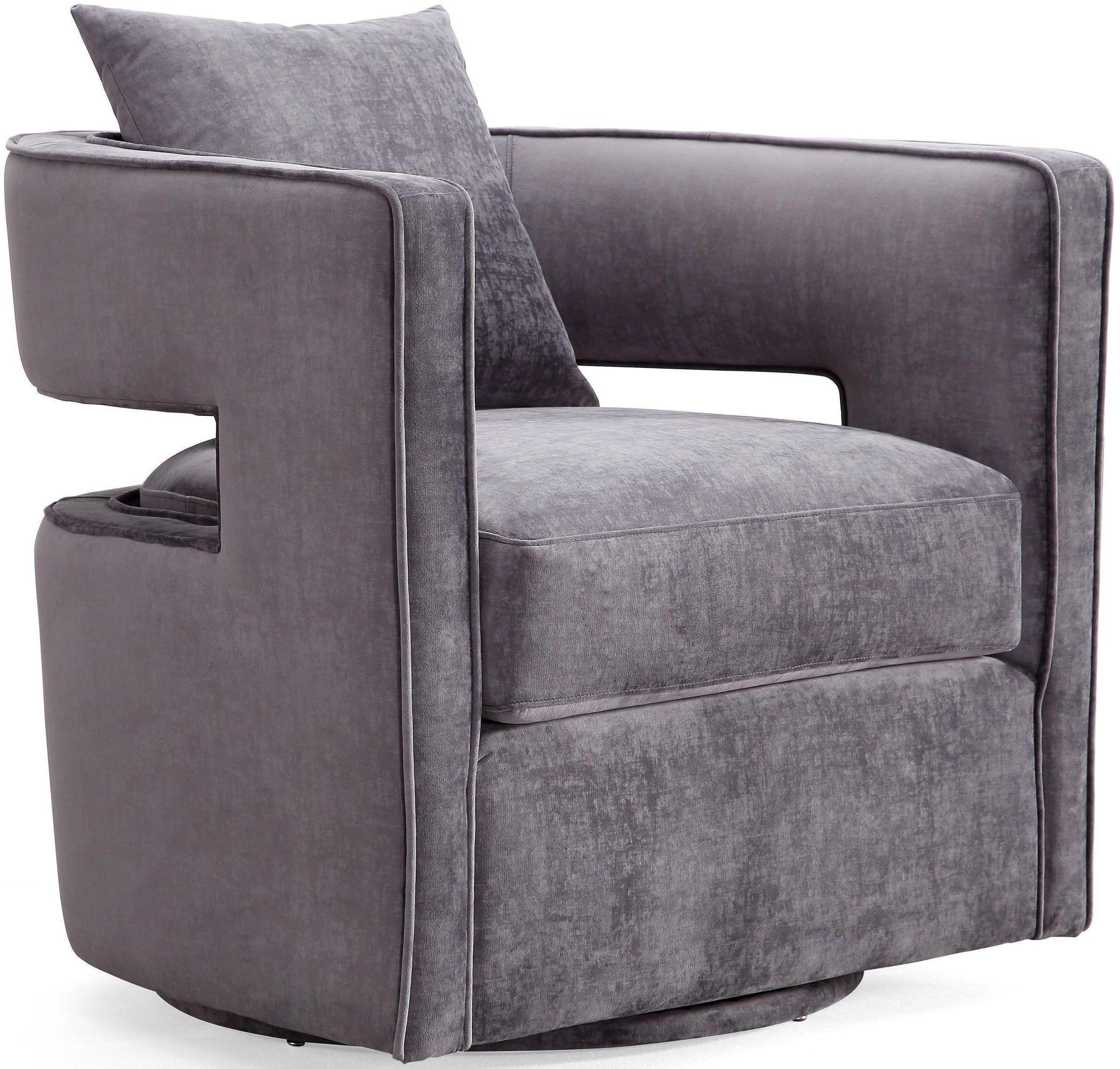 Kennedy Performance Velvet Swivel Accent Chair - Image 8