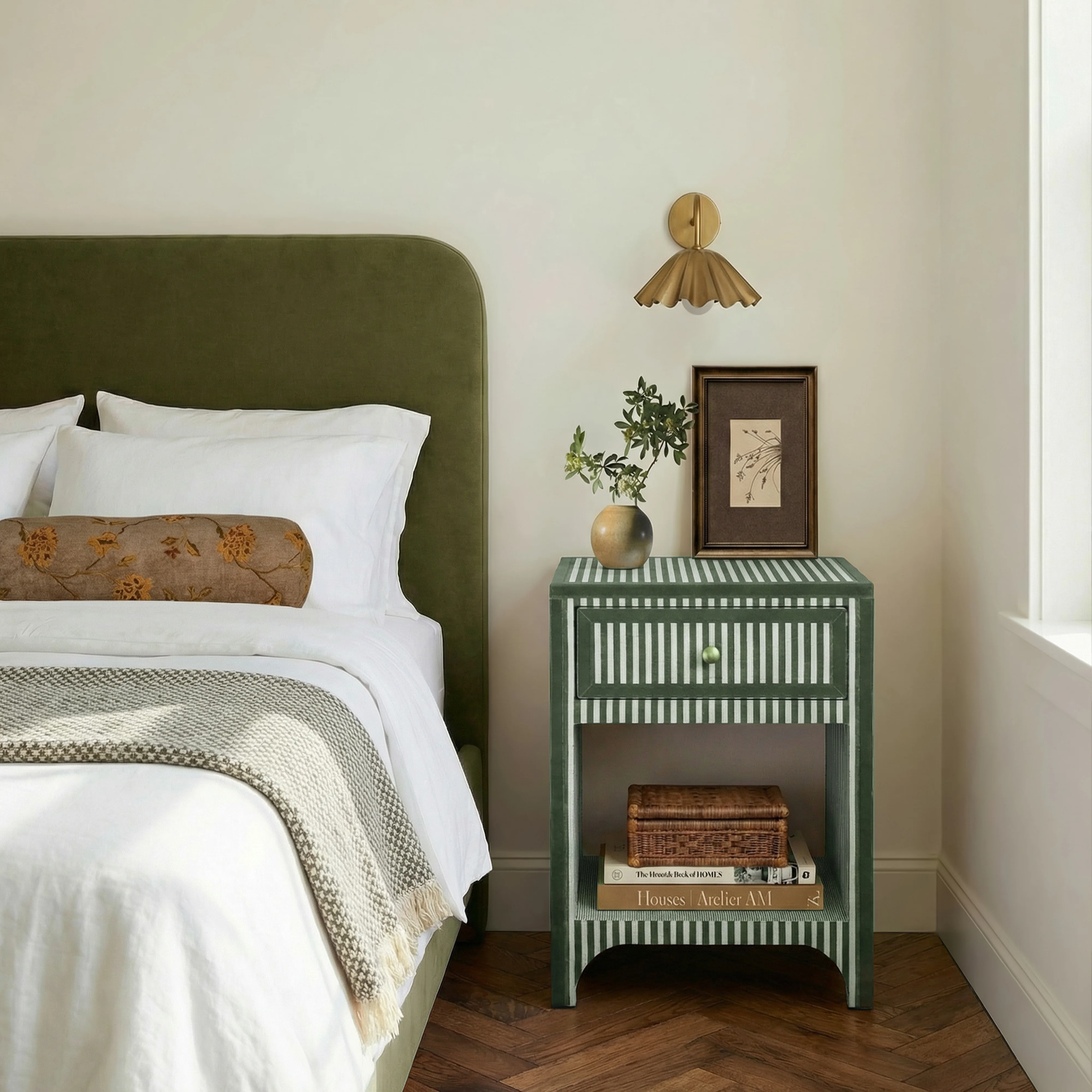 Kora 18" Cotton Jute 1-Drawer Contract-Grade Nightstand - Image 8