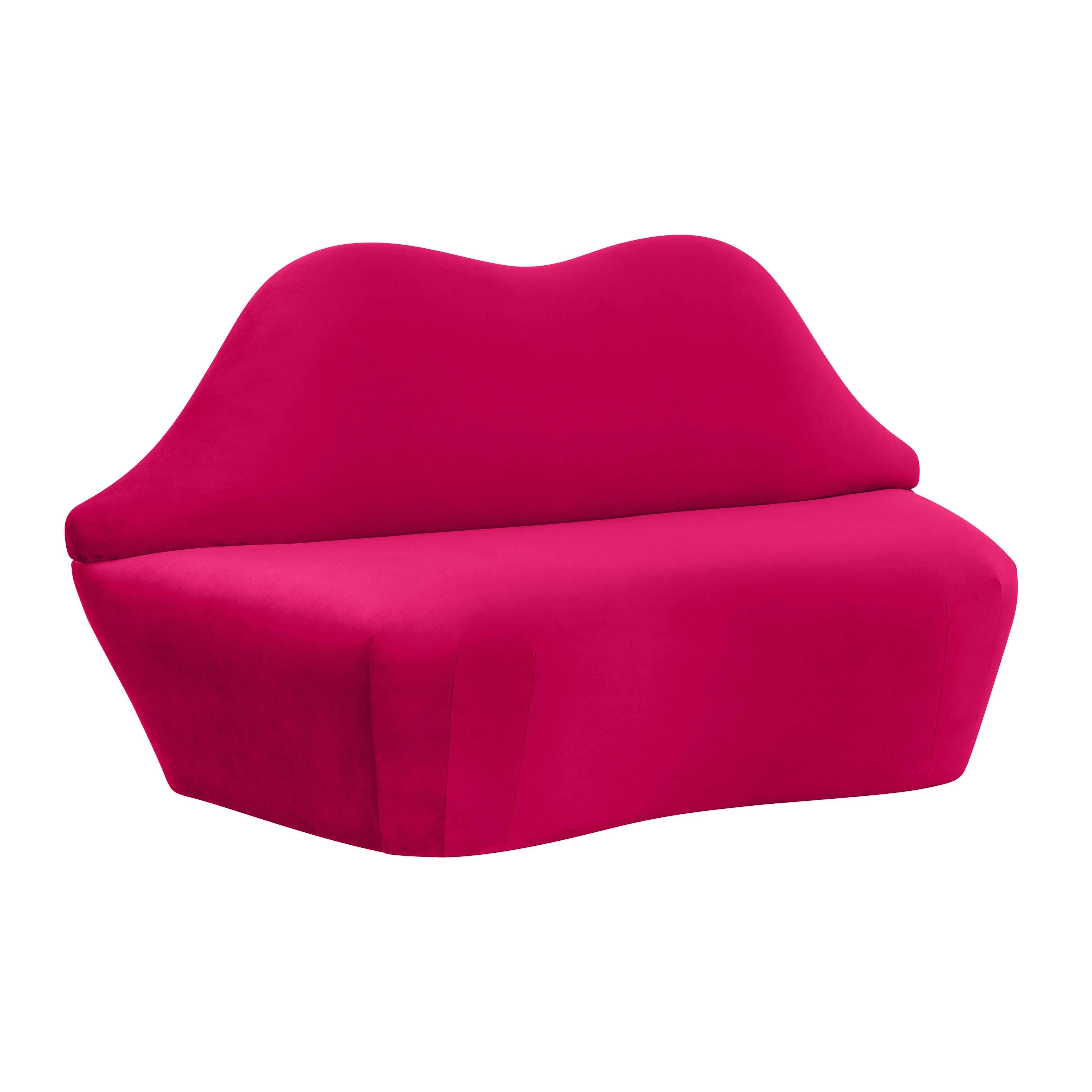 Lips 68" Performance Velvet Settee - Image 3