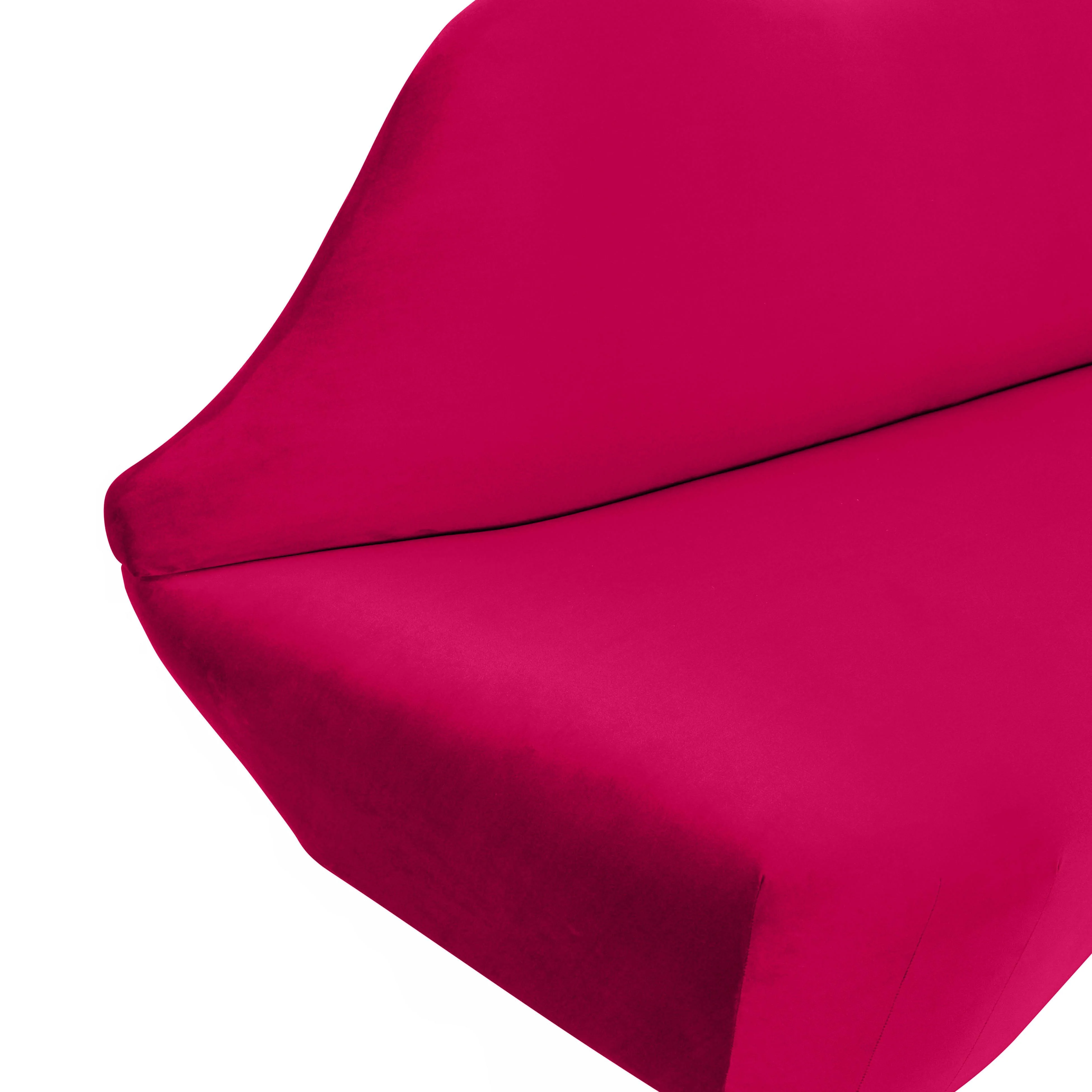 Lips 68" Performance Velvet Settee - Image 5