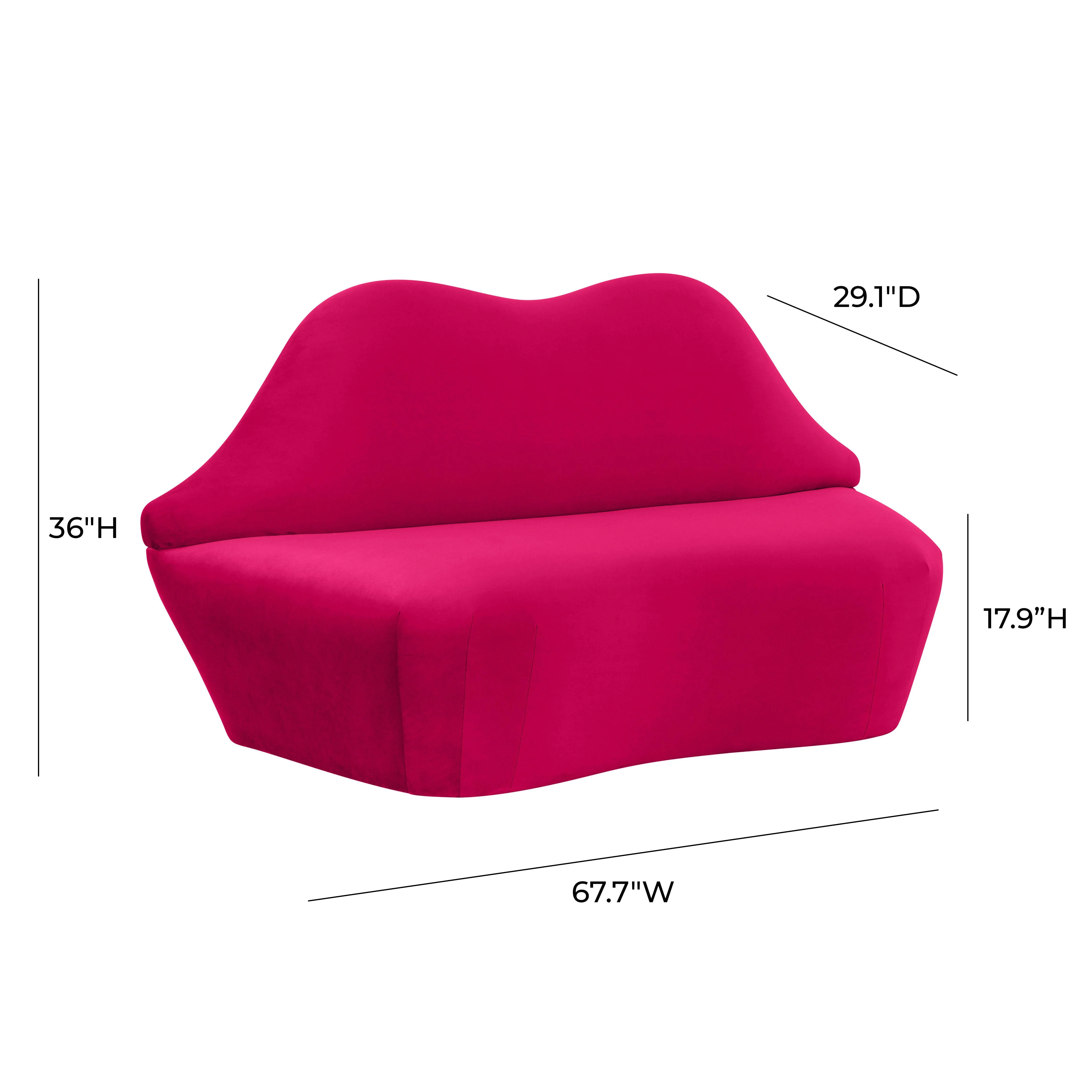 Lips 68" Performance Velvet Settee - Image 6