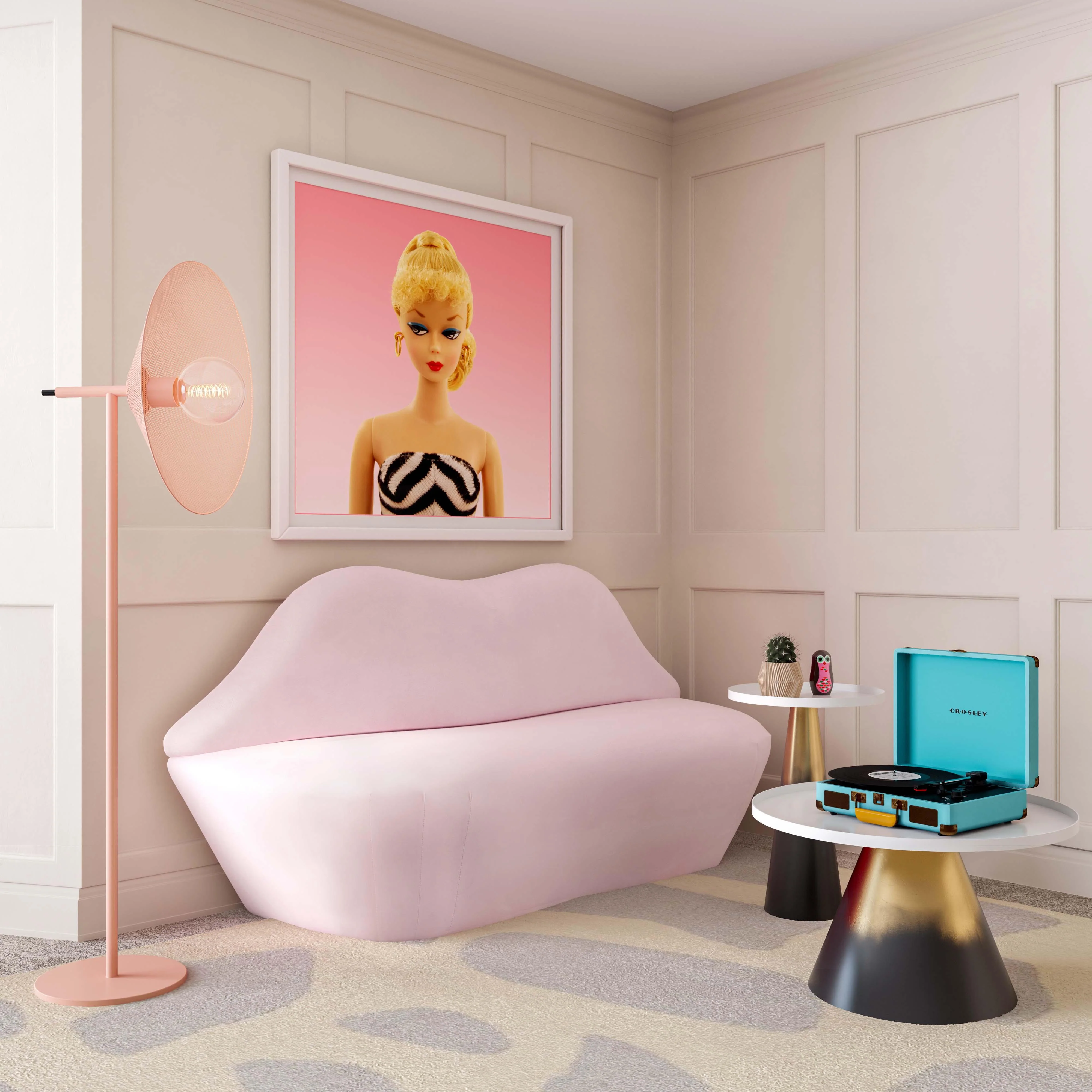 Lips 68" Performance Velvet Settee - Image 8