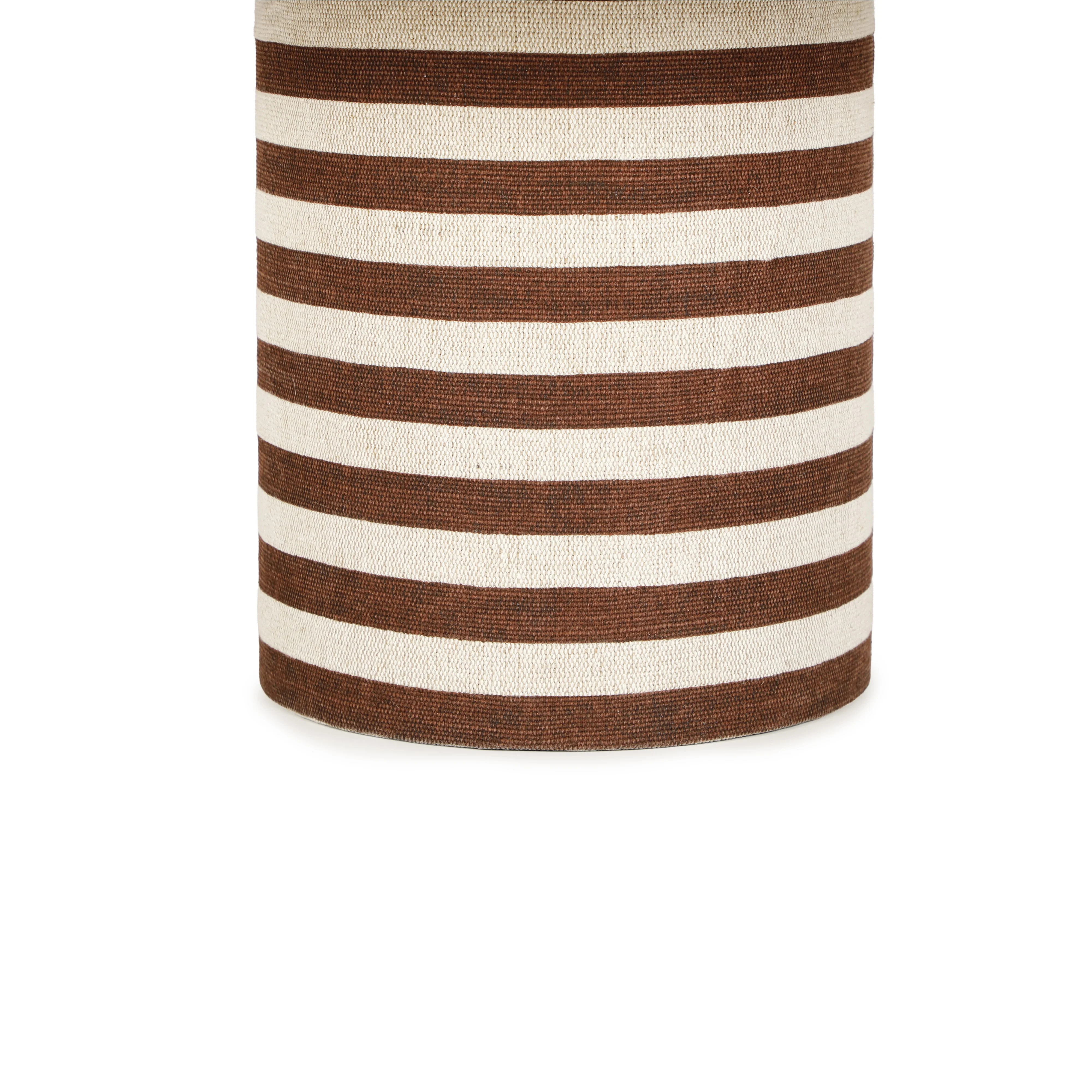 Lyra 30" Natural Striped Cotton Jute Contract-Grade Coffee Table - Image 5