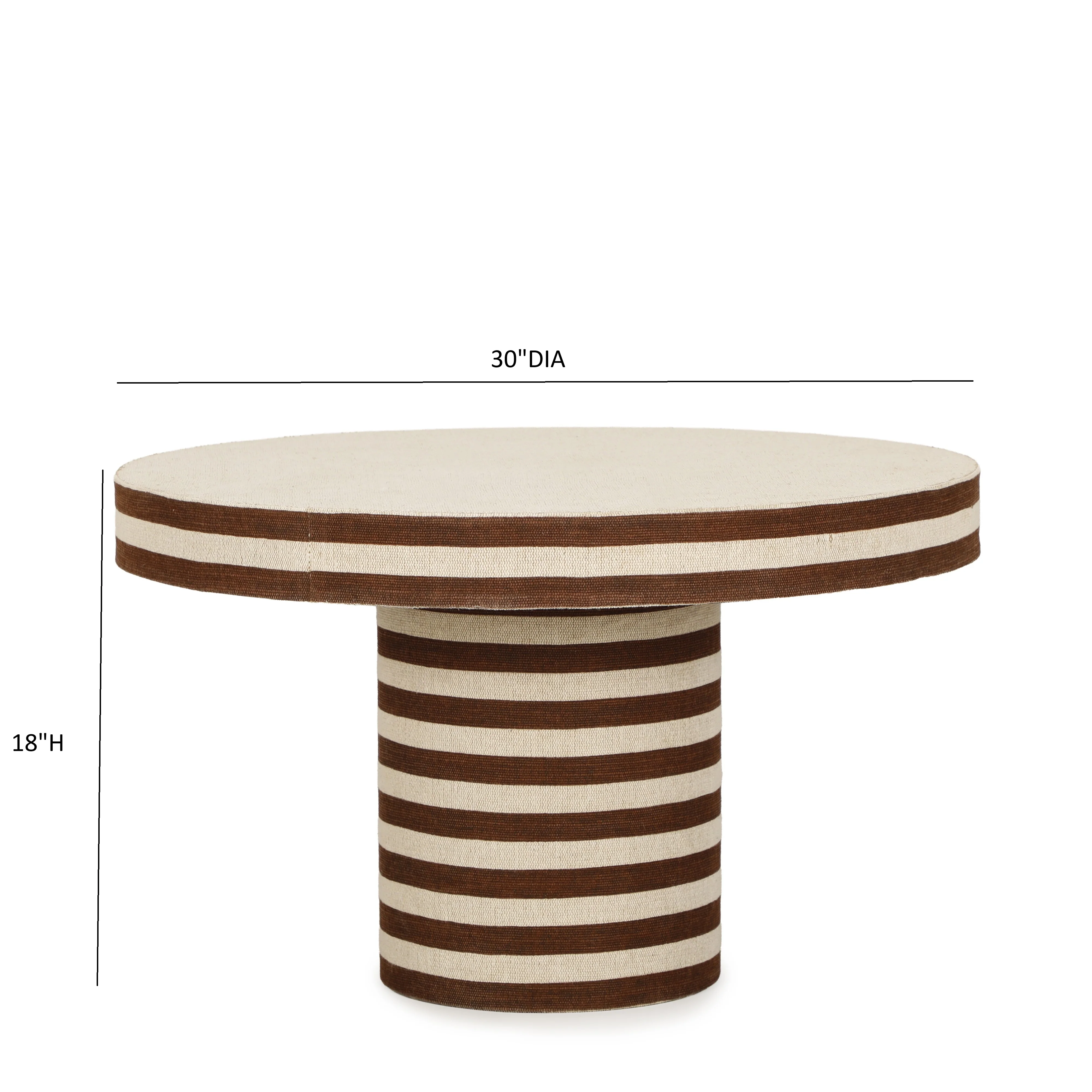 Lyra 30" Natural Striped Cotton Jute Contract-Grade Coffee Table - Image 7
