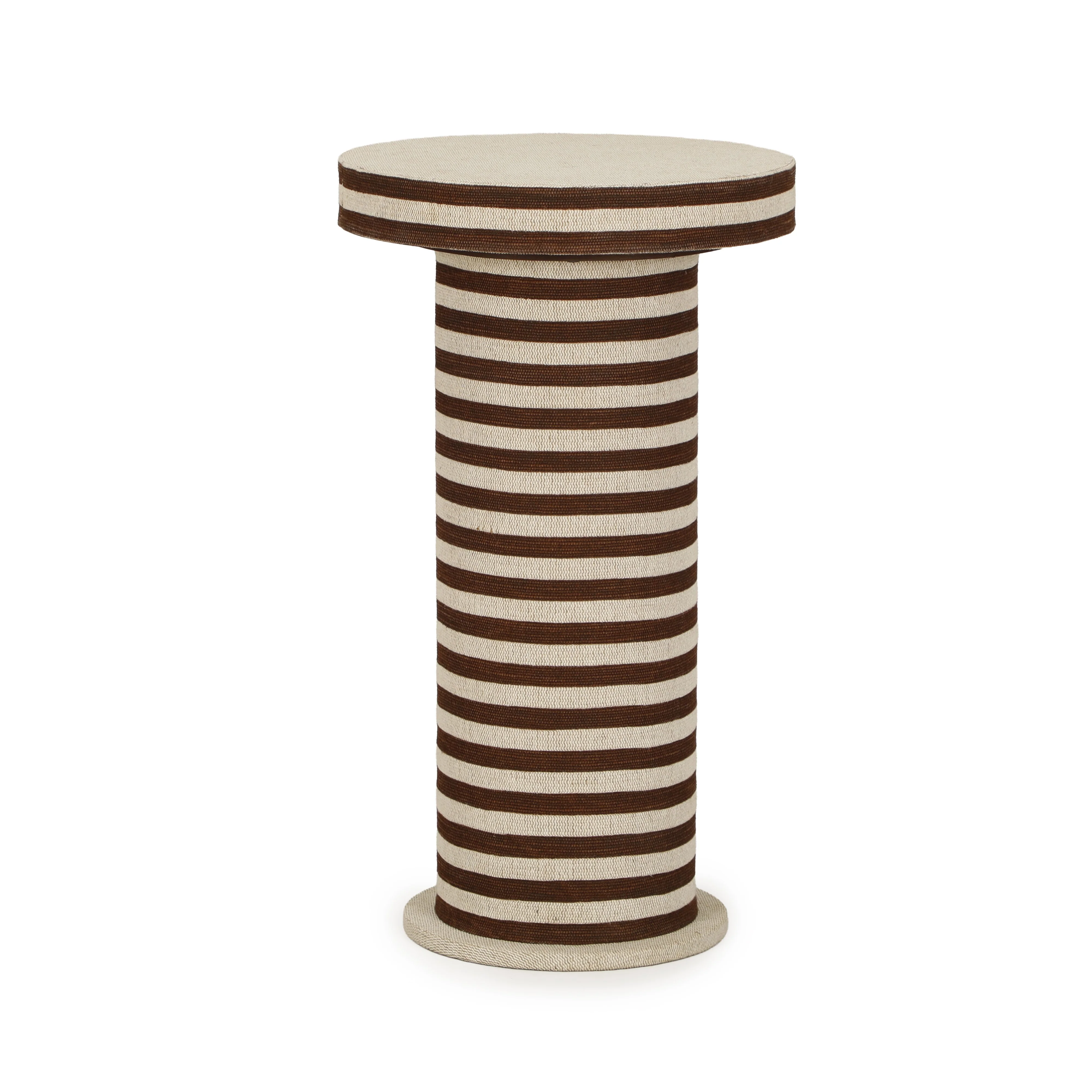 Lyra Natural Striped Cotton Jute Contract-Grade Side Table - Image 3