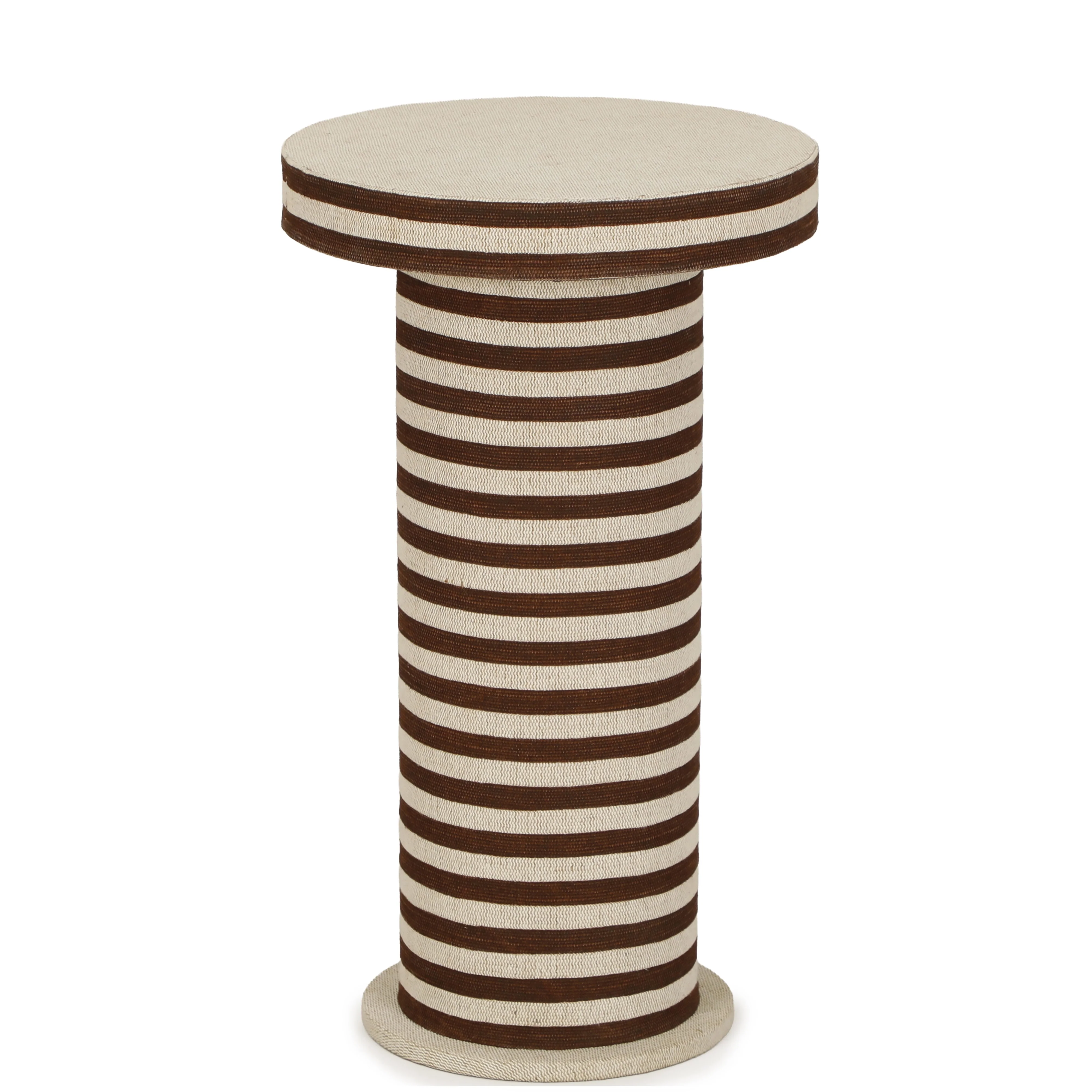 Lyra Natural Striped Cotton Jute Contract-Grade Side Table - Image 5