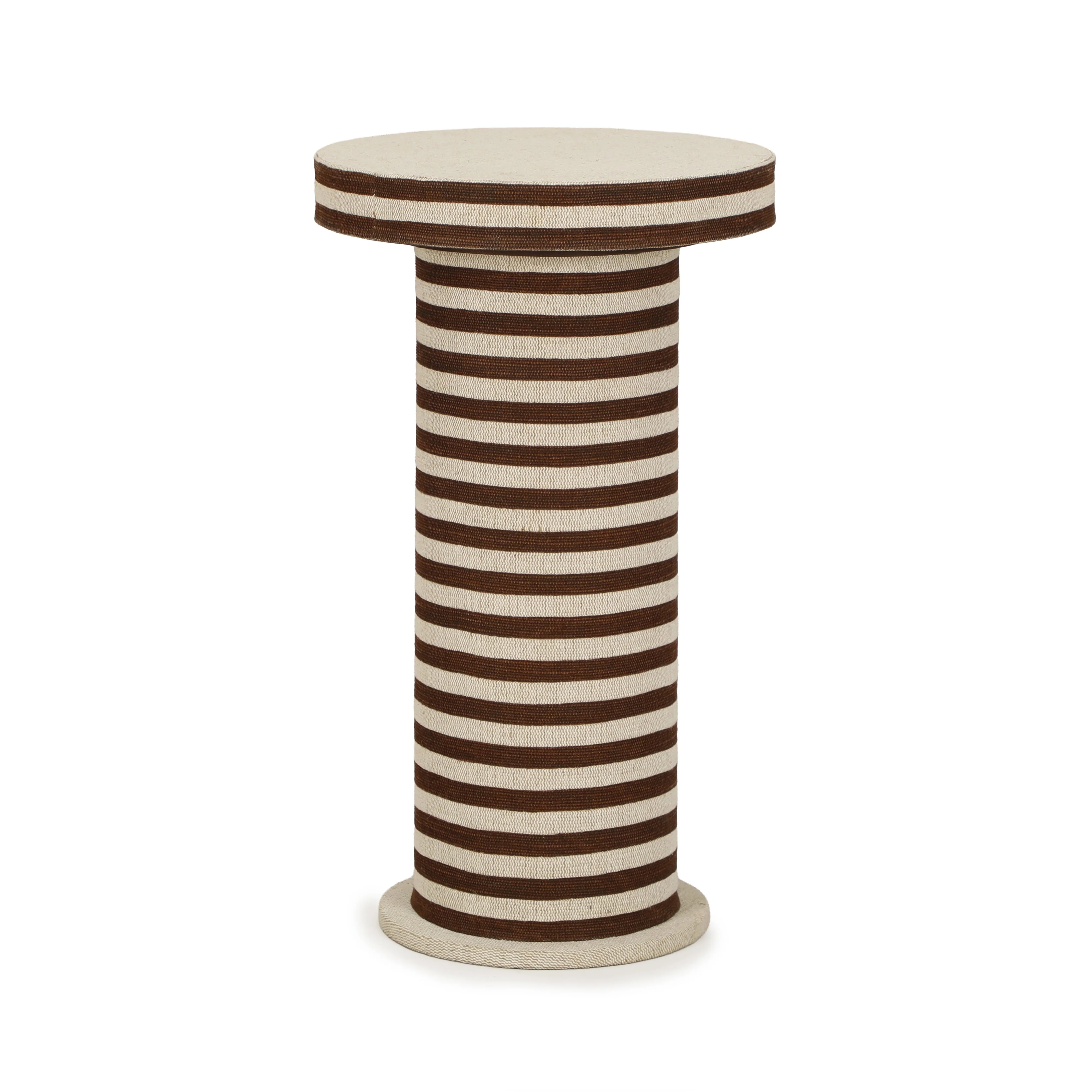 Lyra Natural Striped Cotton Jute Contract-Grade Side Table - Image 6