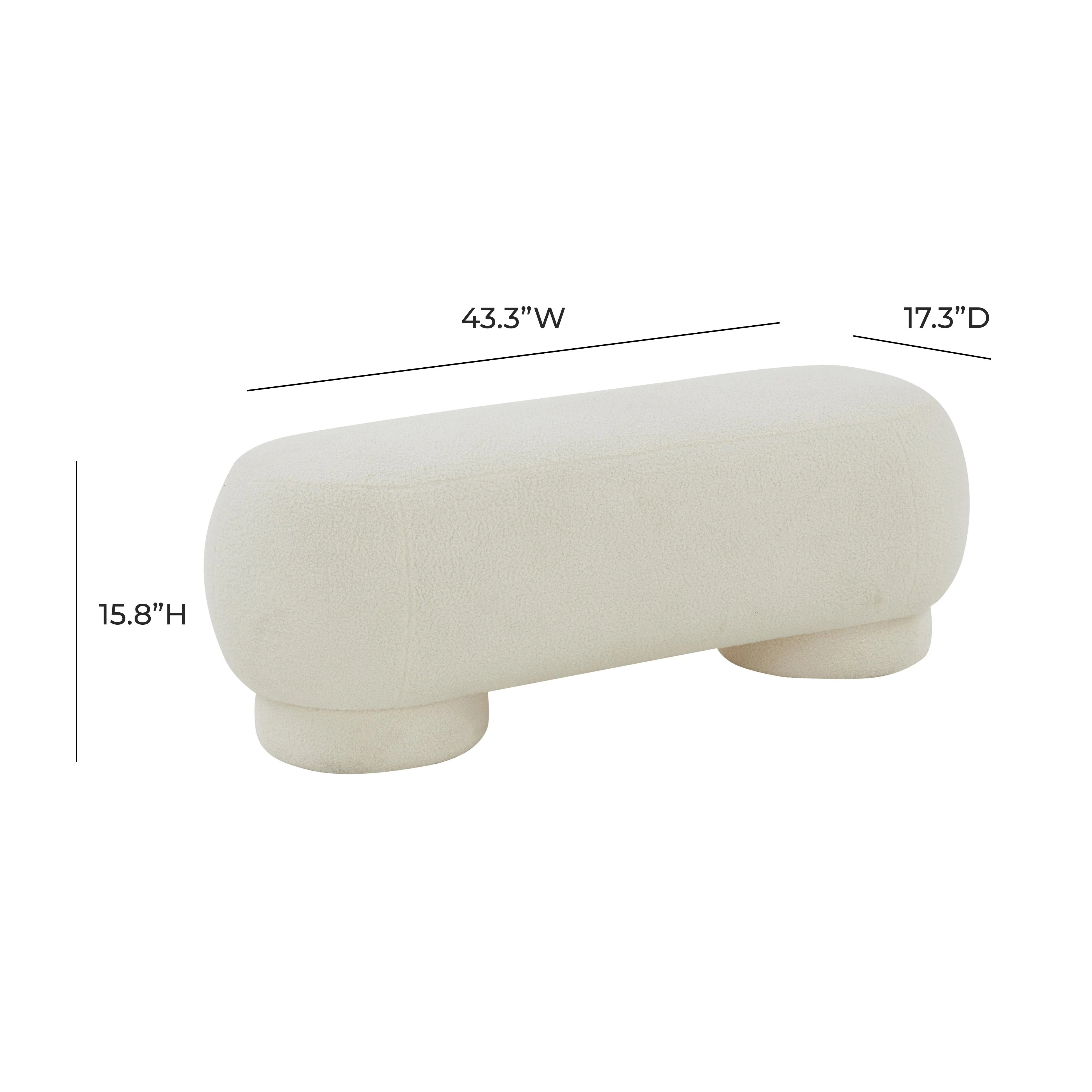 Mara 43" Performance Vegan Shearling Ottoman - Image 12