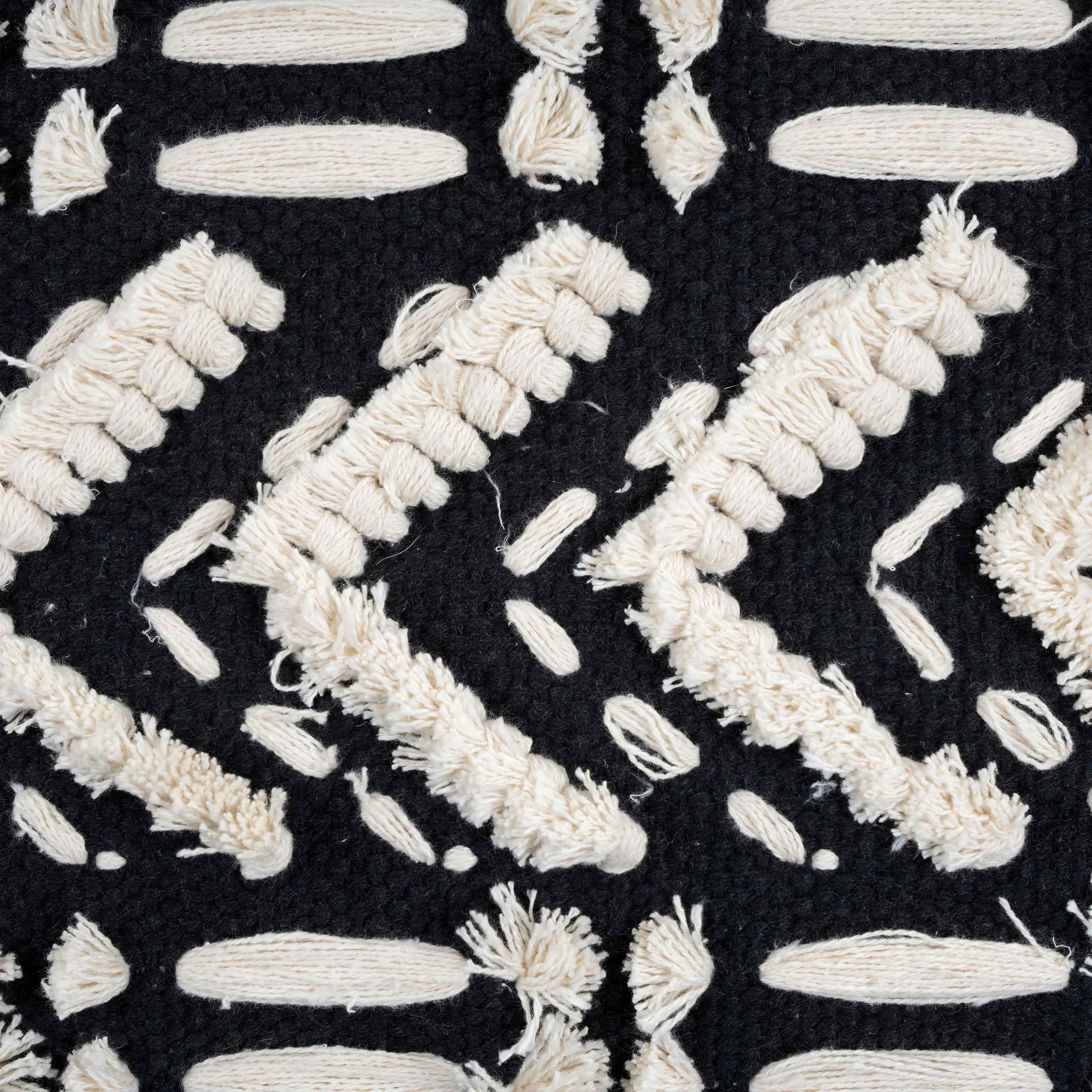 Mariel Black Cotton Pouf - Image 5